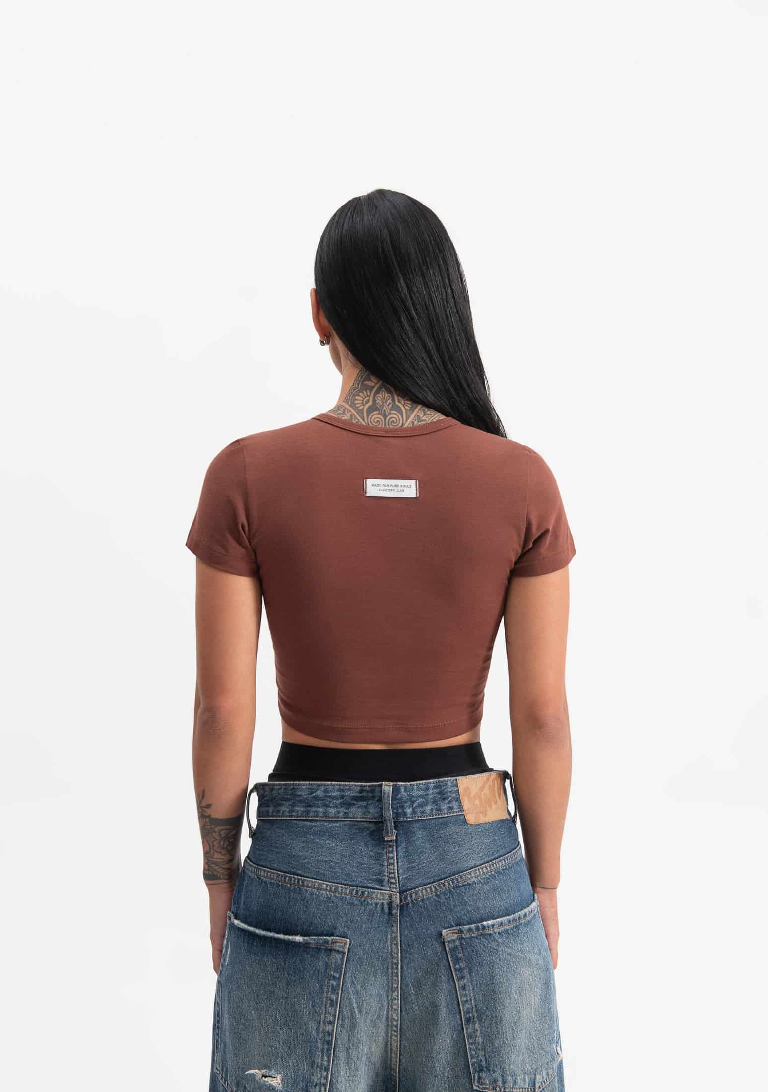 Knockout brown baby tee - miniatura 3