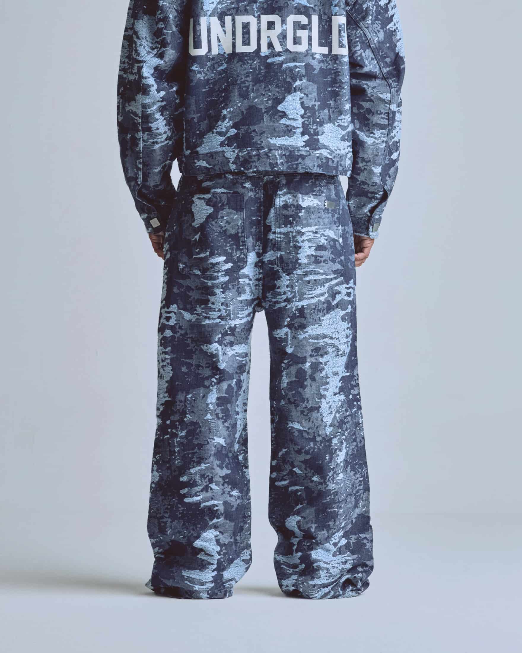Capsule Basic Jacquard Wide Jeans Cammo Blue - miniatura 5