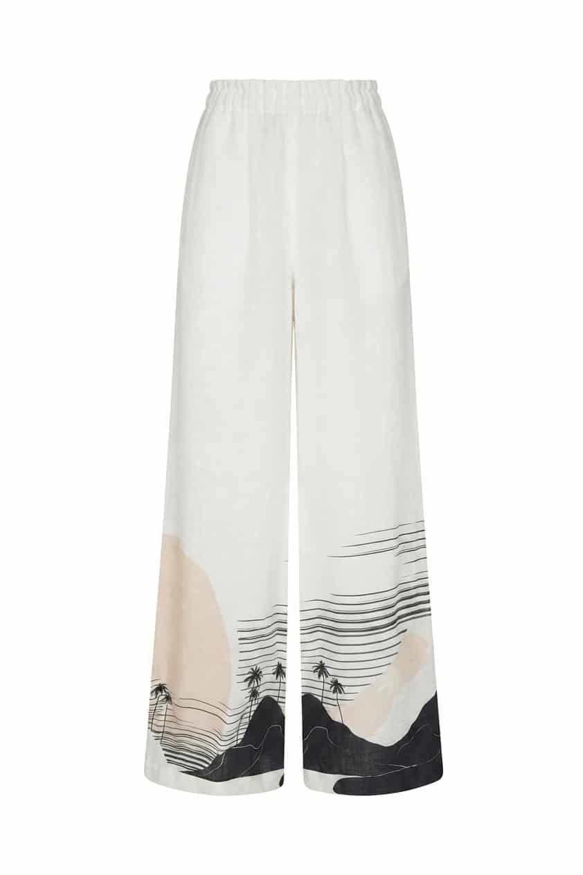 San Benito Linen Pants / Black Tropical Landscape Exclusive - miniatura 2