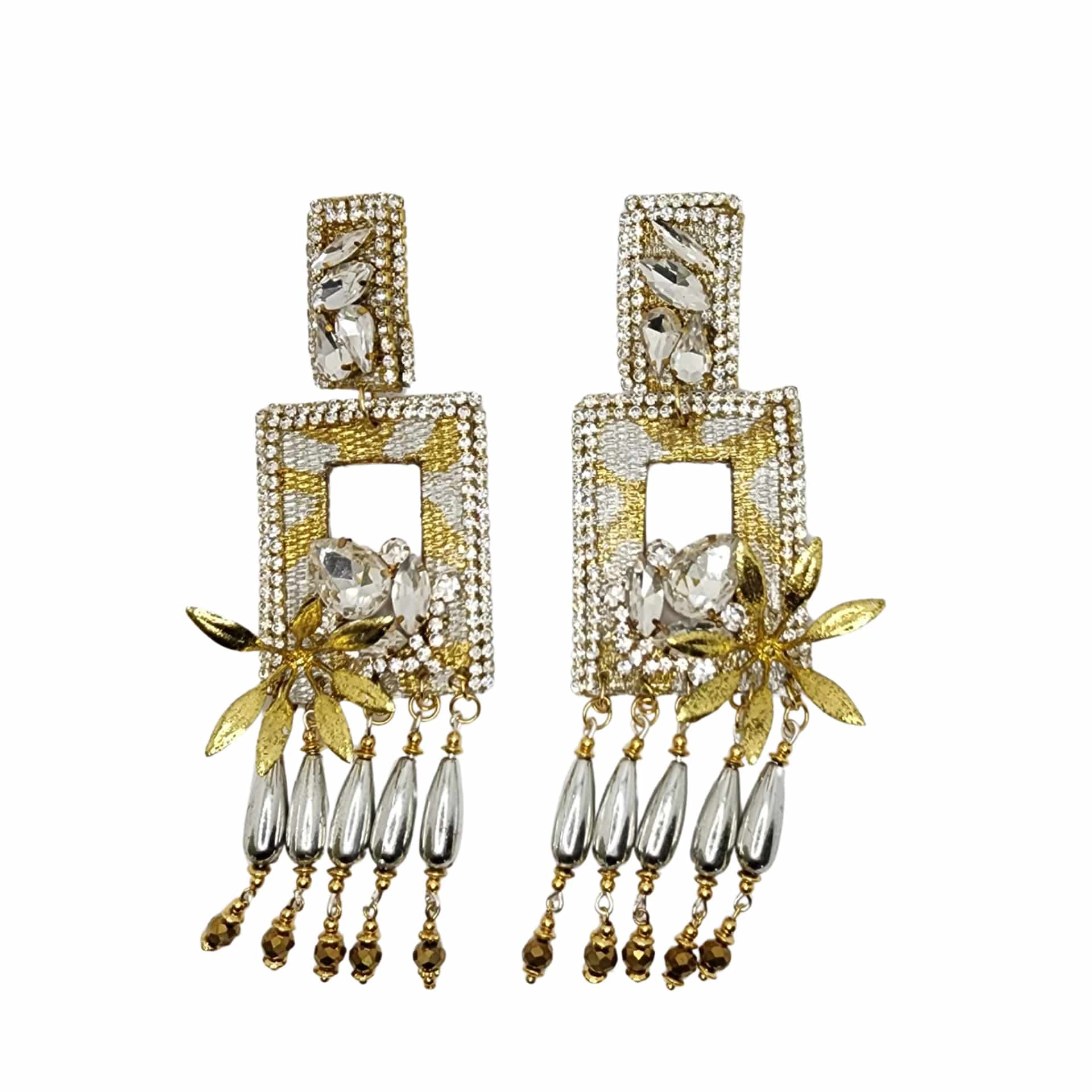 Gold & Silver Totumo Earrings with Jewelry - miniatura 1