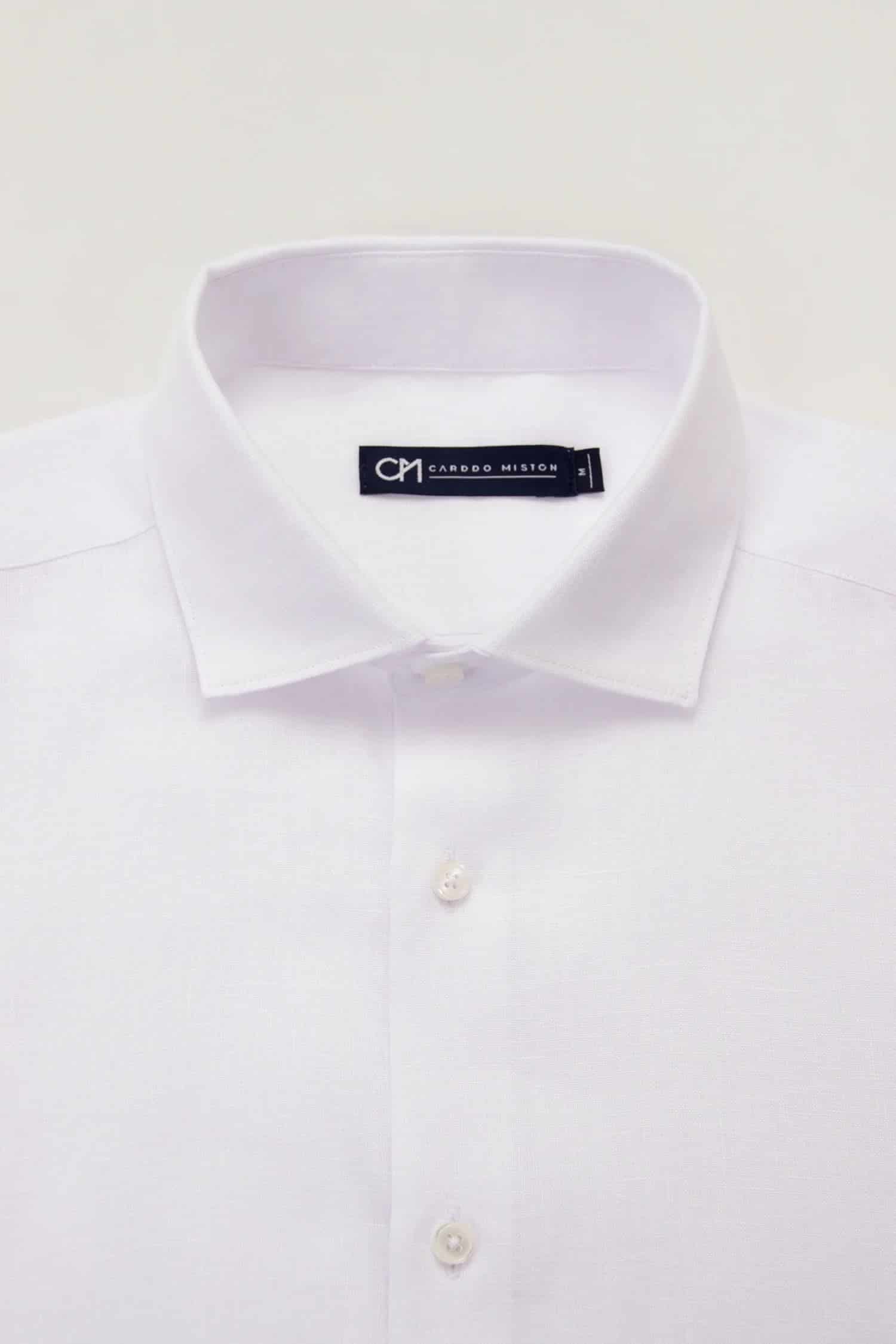 Camisa Button Under Lino Blanco - miniatura 2