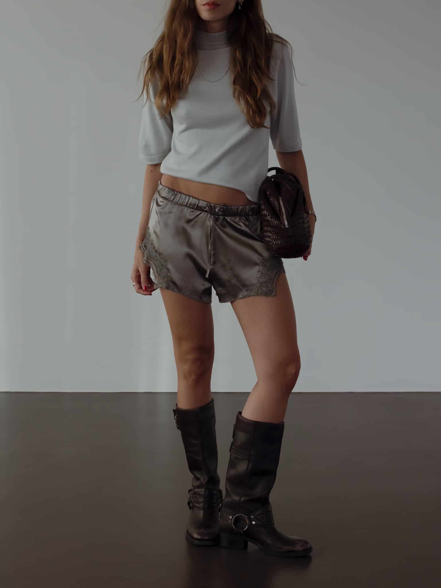 BLONDE MINI SHORT - GRAY - miniatura 4