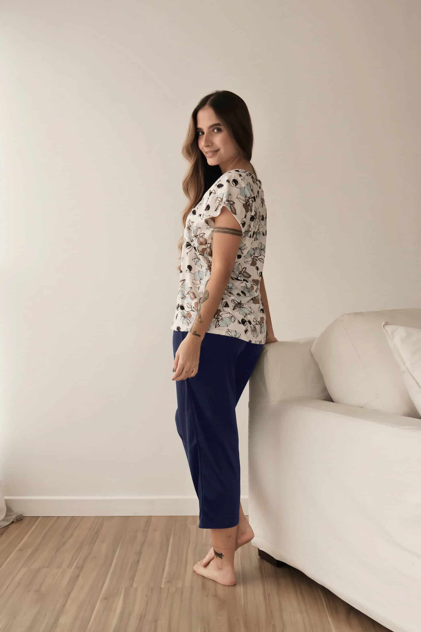 Pijama Pantalon Largo Azul Oceano - miniatura 3