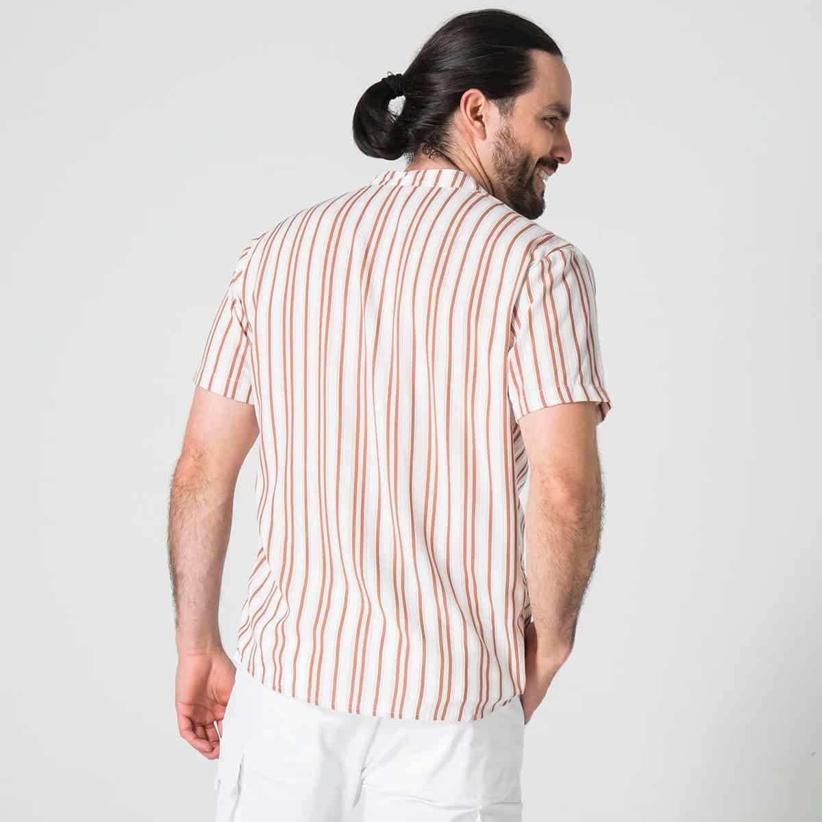 Camisa Rallas Manga Corta Slim Garnica - miniatura 6