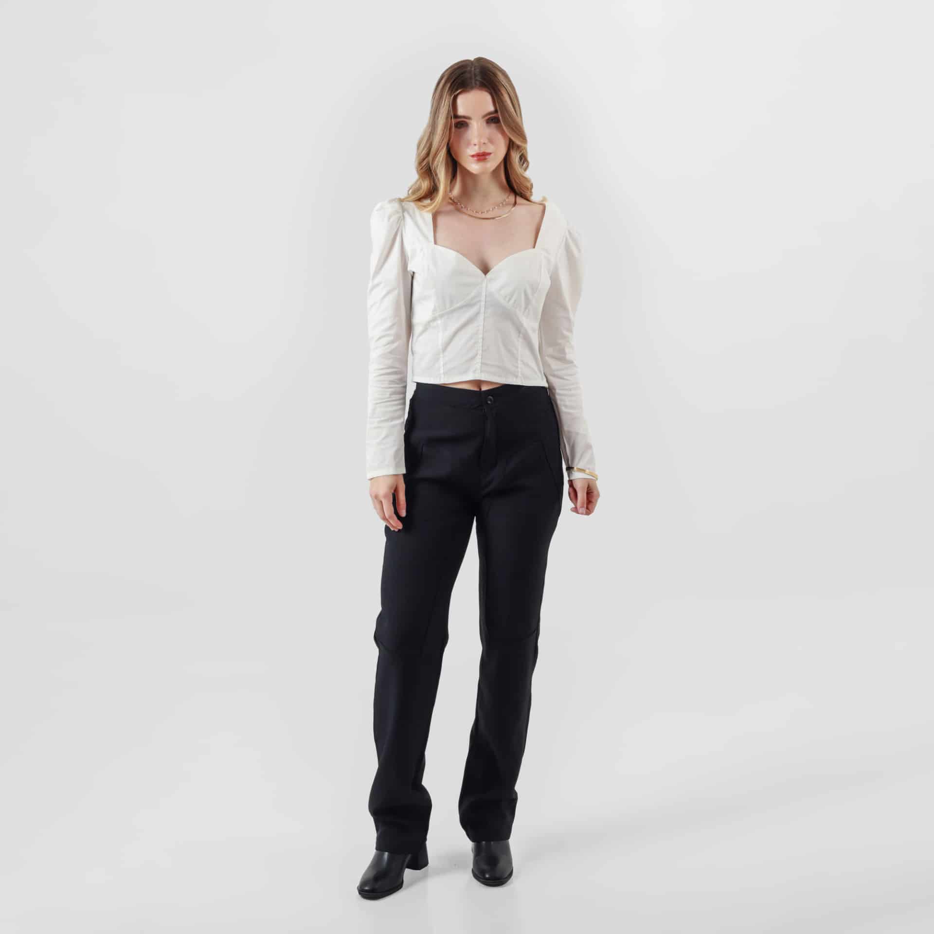Blusa Cuello V Manga Larga - miniatura 2
