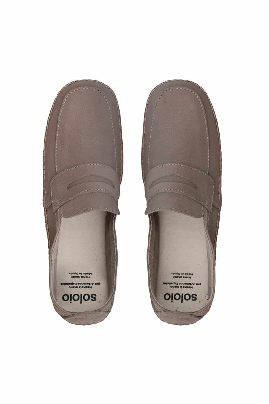 Men's leather espadrille beige masked - miniatura 2