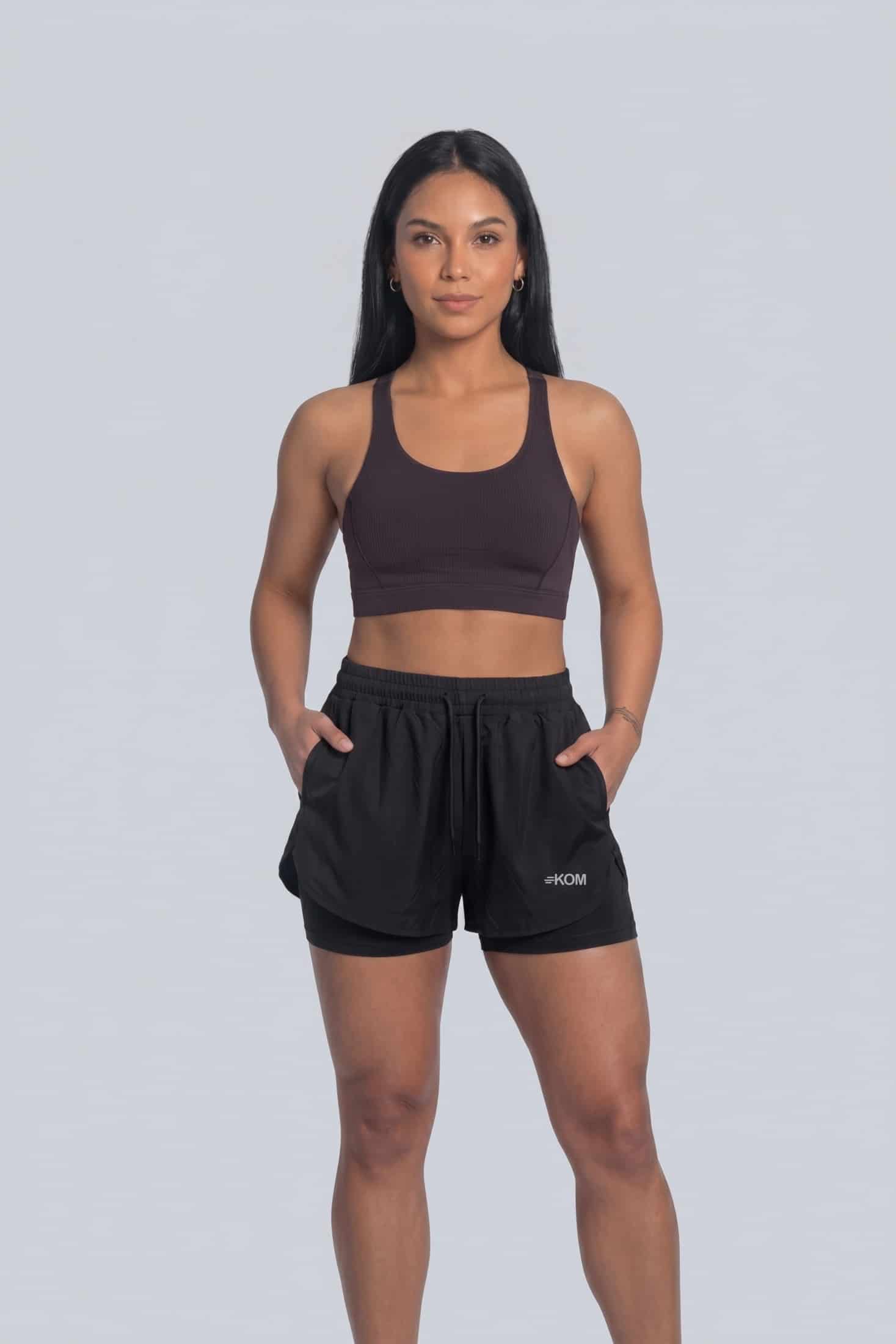 Short Running Deportivo Mujer Línea Giro con Boxer Interno y Bolsillos - miniatura 1
