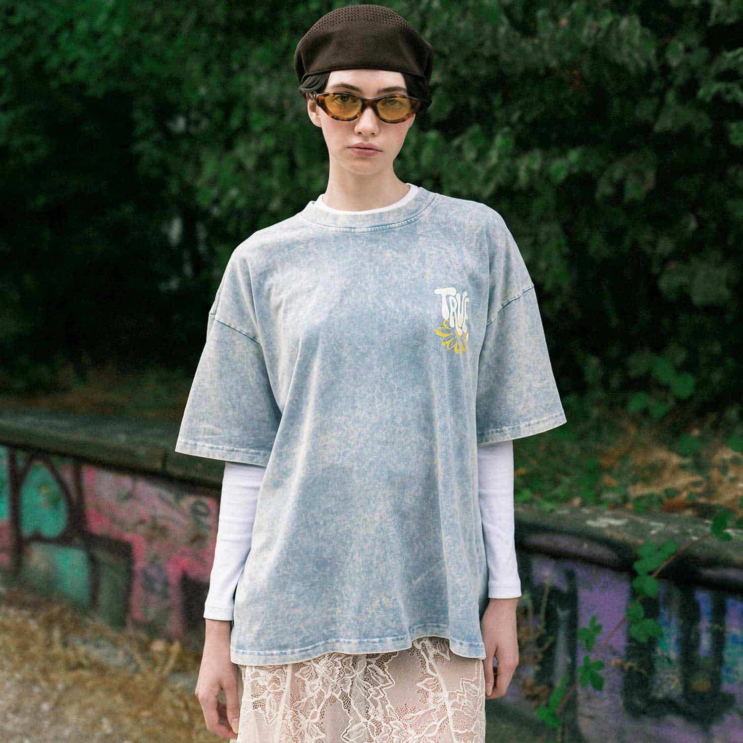 Bloom Boxy T-Shirt - Washed Blue - miniatura 5
