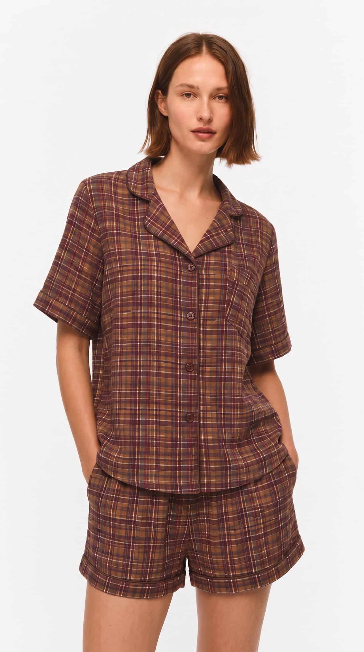 Set Short Paris Chestnut Plaid - miniatura 1