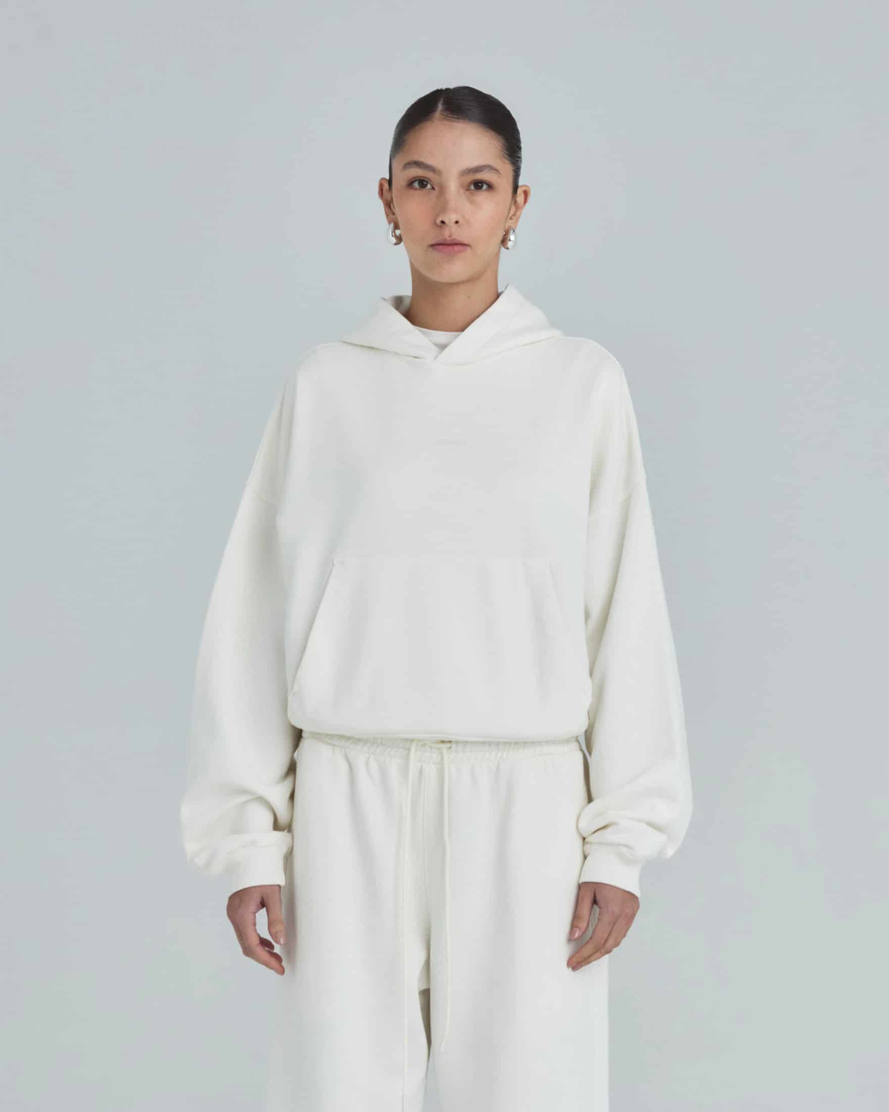 W Line Basic Boxy Fit Hoodie White - miniatura 2