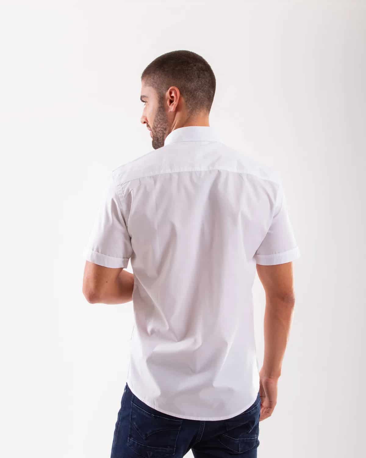 Camisa blanca manga corta para hombre - miniatura 59