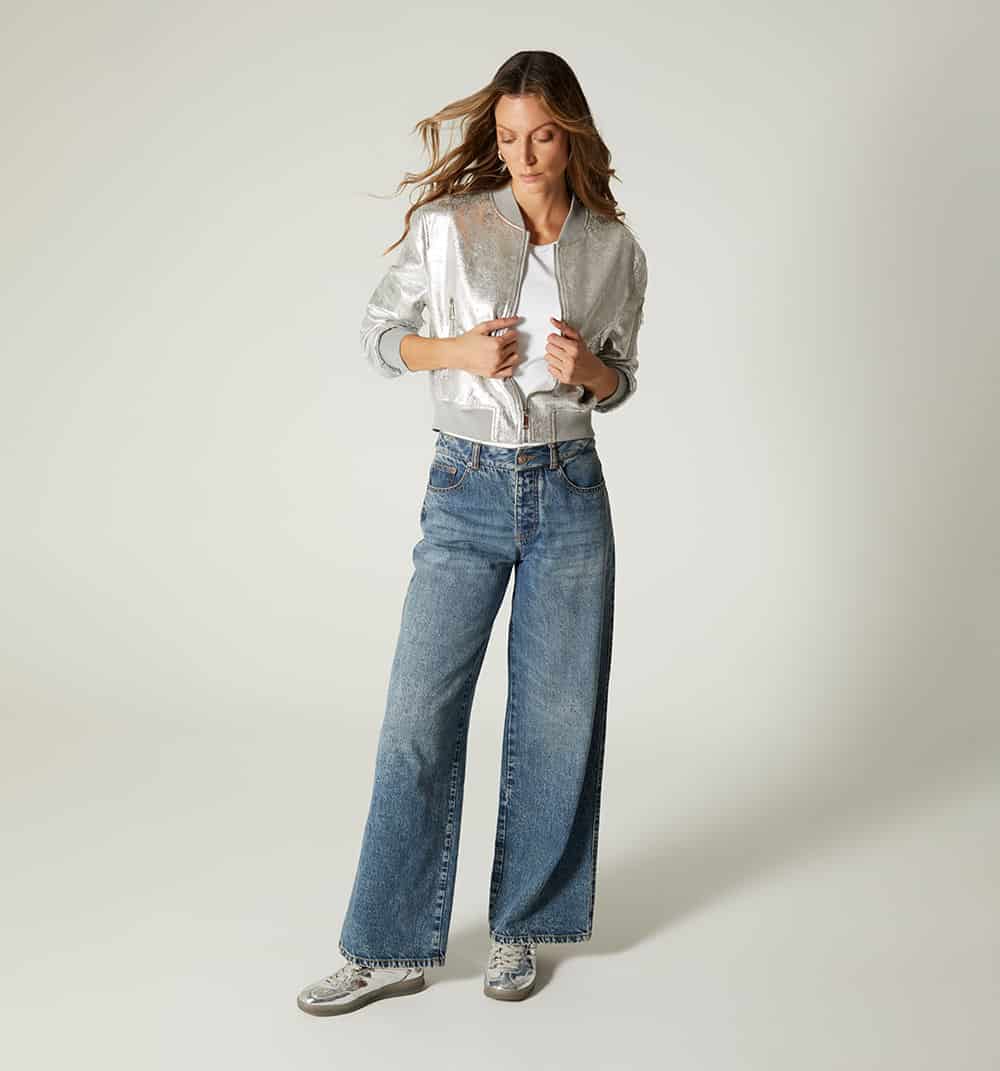 Bomber jacket con efecto foil - miniatura 1