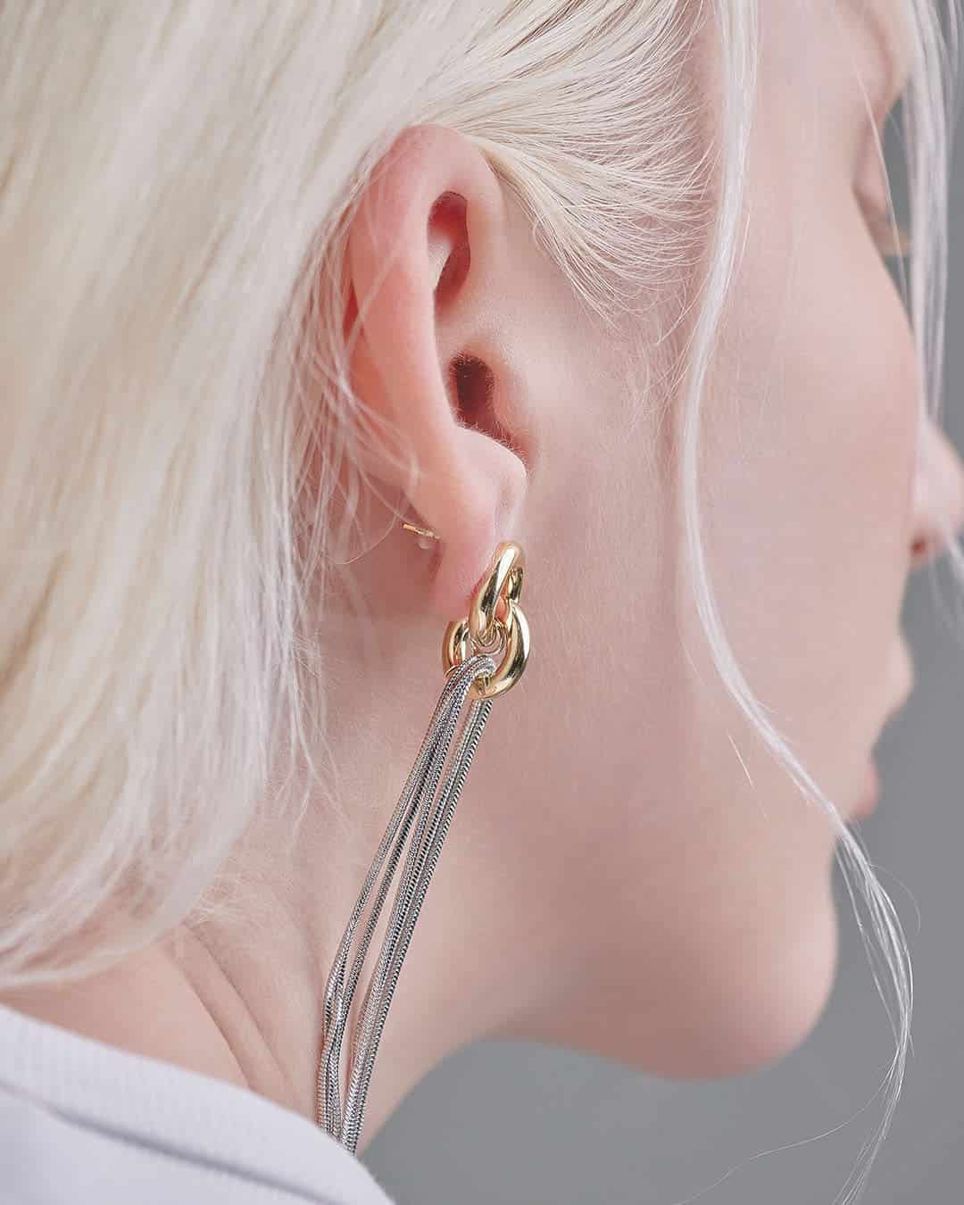 Aretes Largos Eslabones y Cadenas - miniatura 4