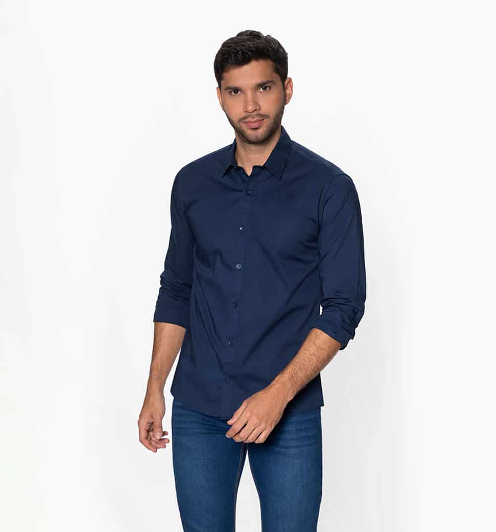 Camisa básica con stretch manga larga - miniatura 22