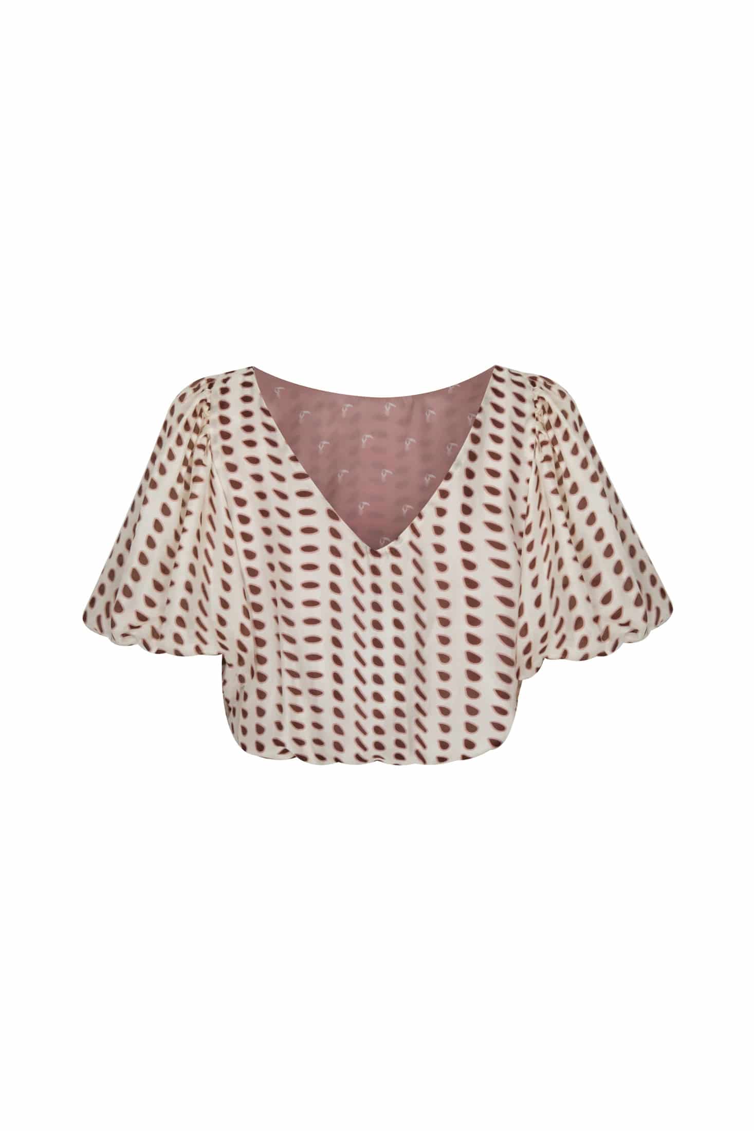 Guayacan Silk Blouse / Ivory Wine Seeds - miniatura 2