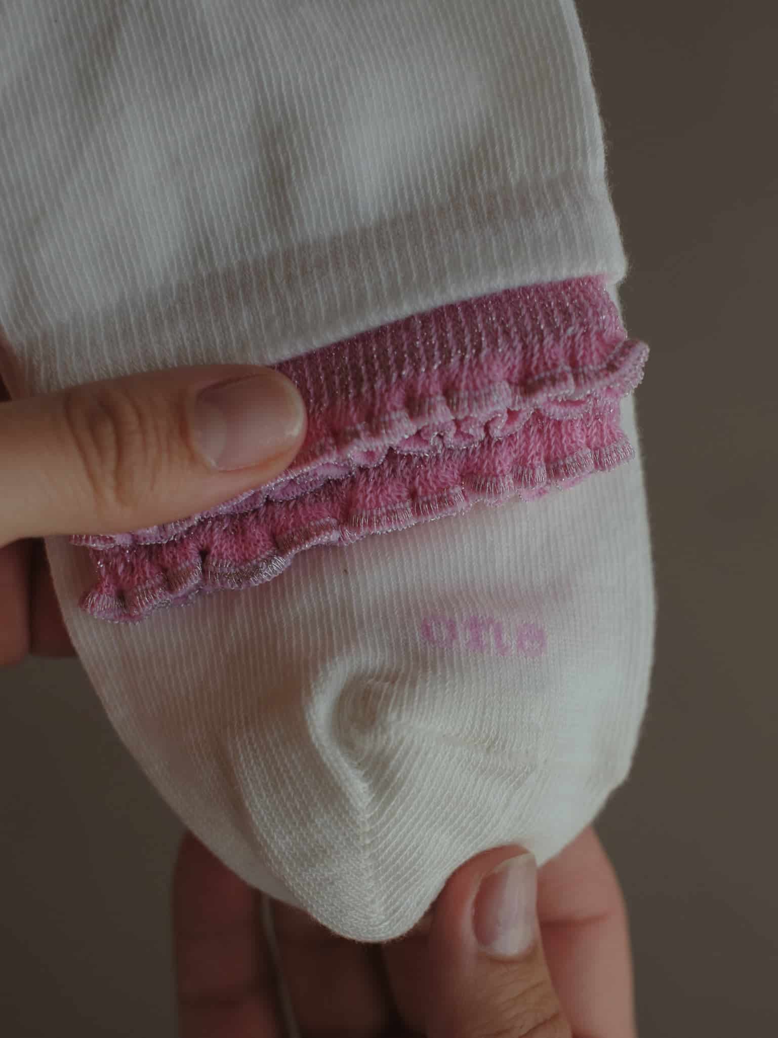GIRLY LAYERING SOCKS - PINK ON WHITE - miniatura 2