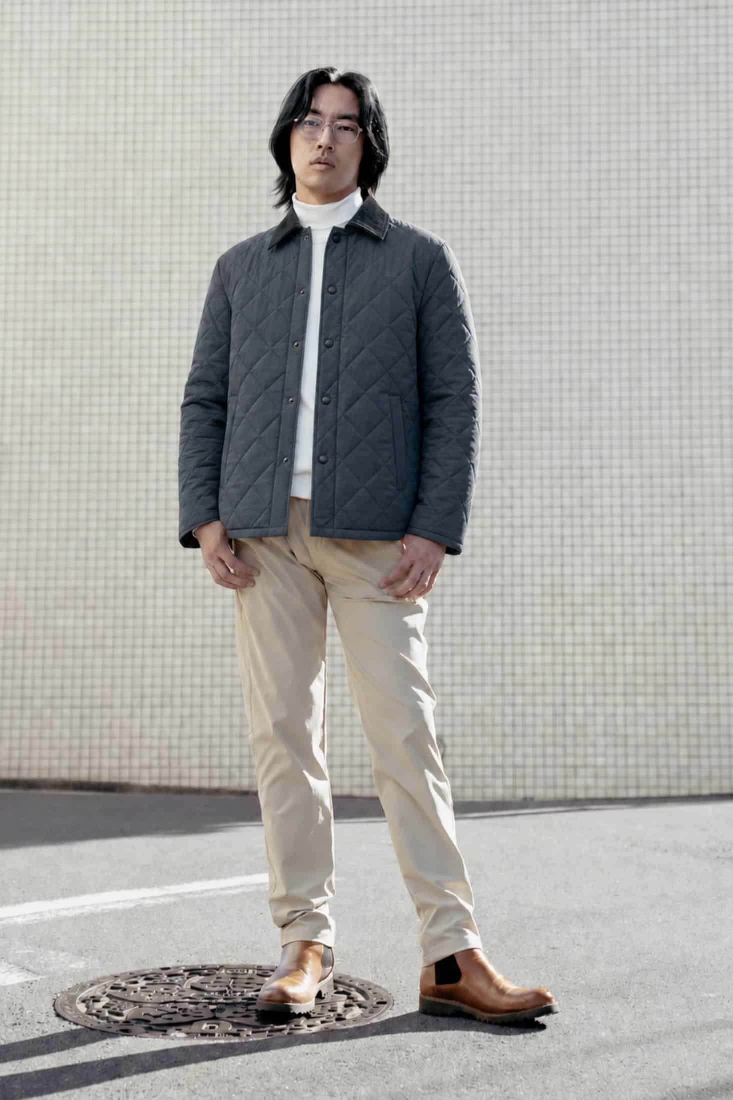 Chaqueta Alcolchada Rombos Gris - miniatura 2
