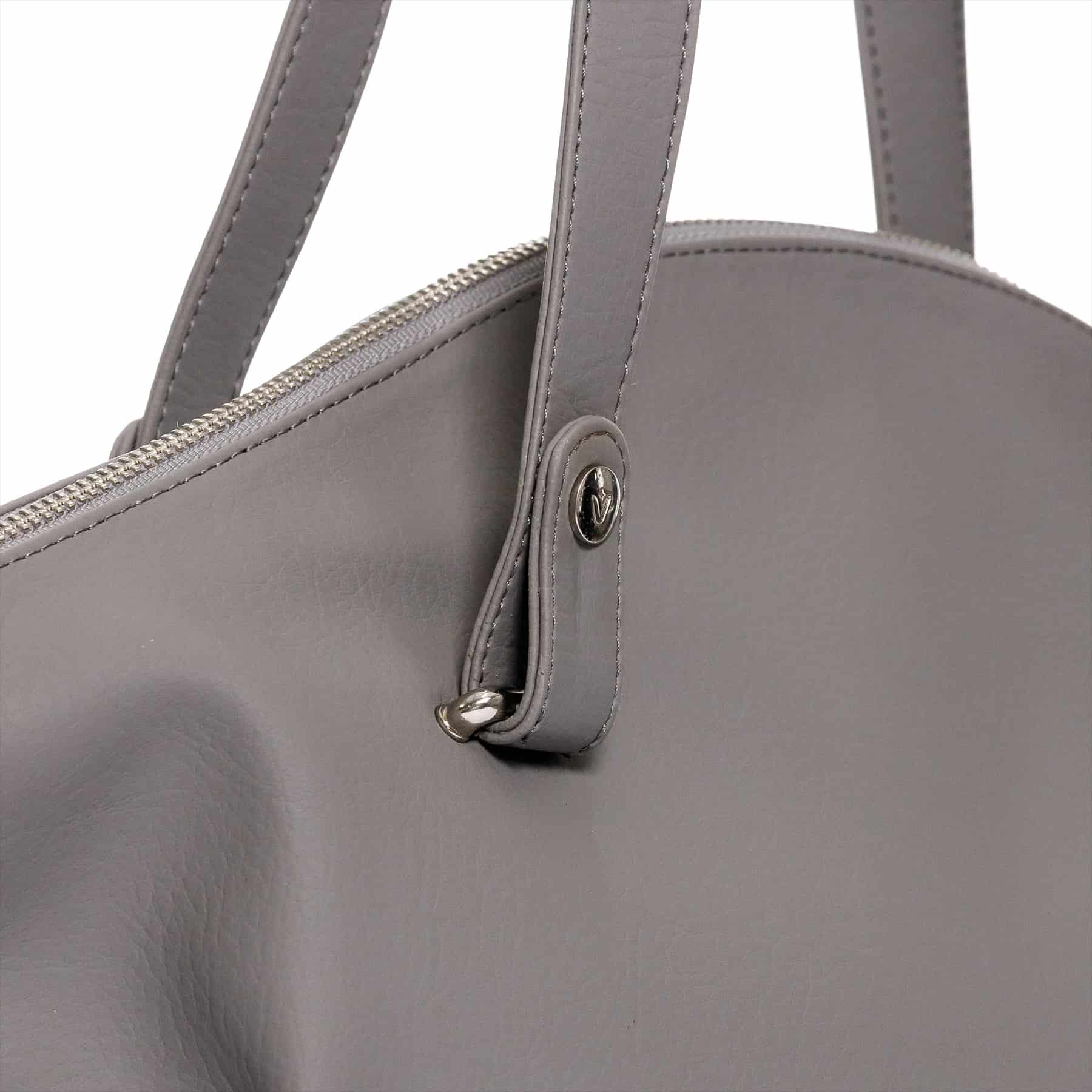 Cartera para mujer Grace grande gris con bolsillo interno y detalle - miniatura 4