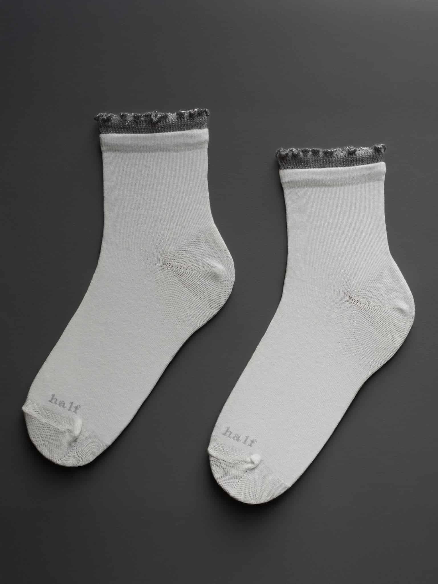 GIRLY LAYERING SOCKS - GRAY ON WHITE - miniatura 7