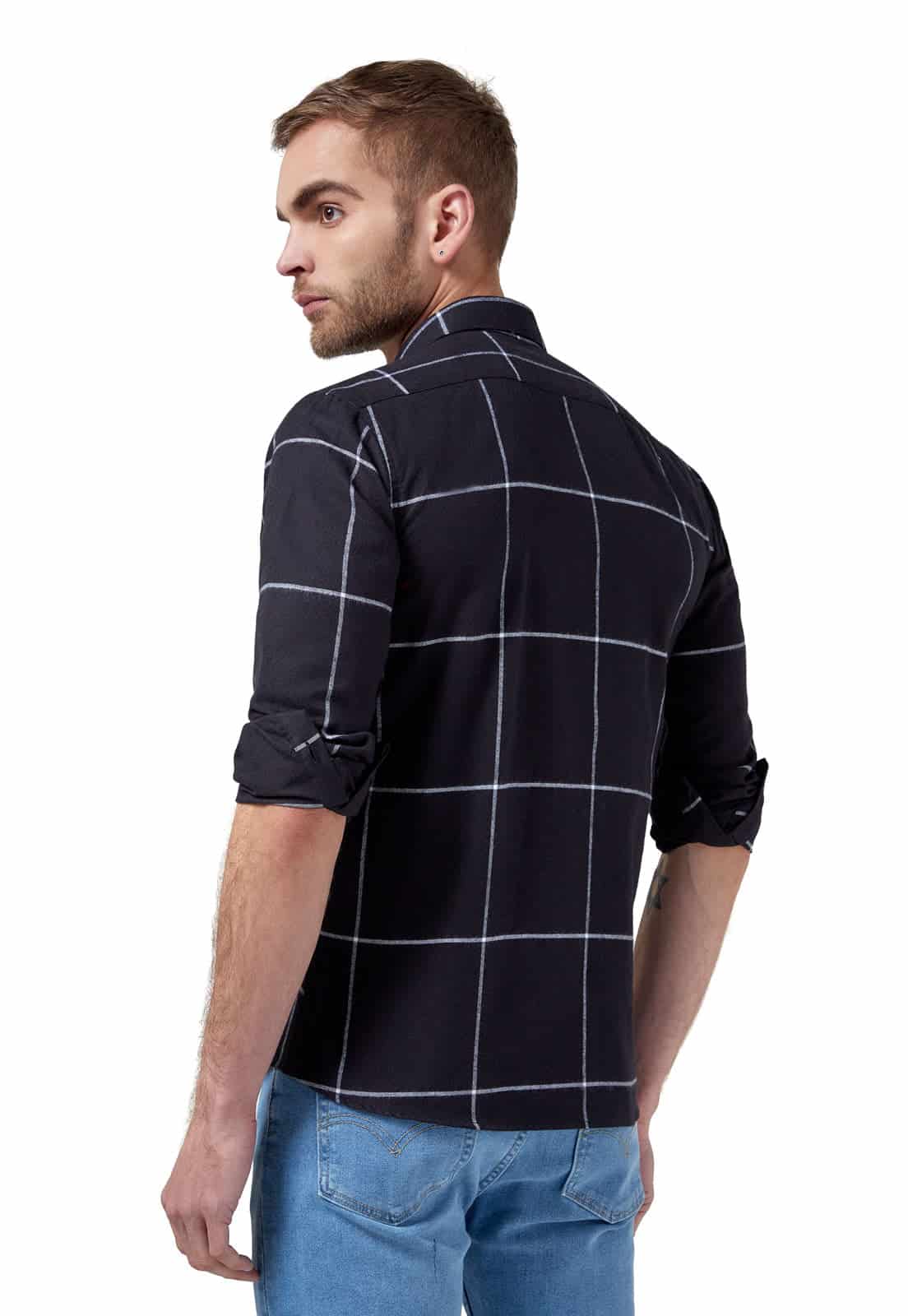 Camisa en Algodón negro con rayas blancas - miniatura 2