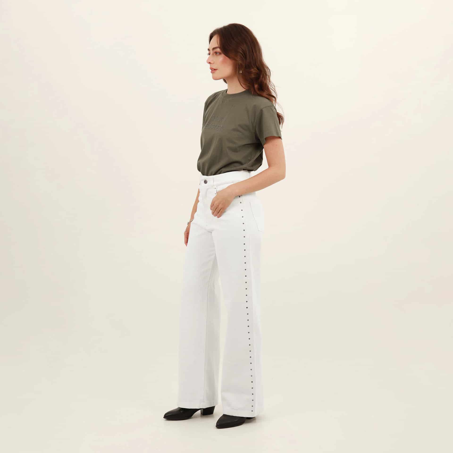 Jean palazzo bota flare con taches - miniatura 1
