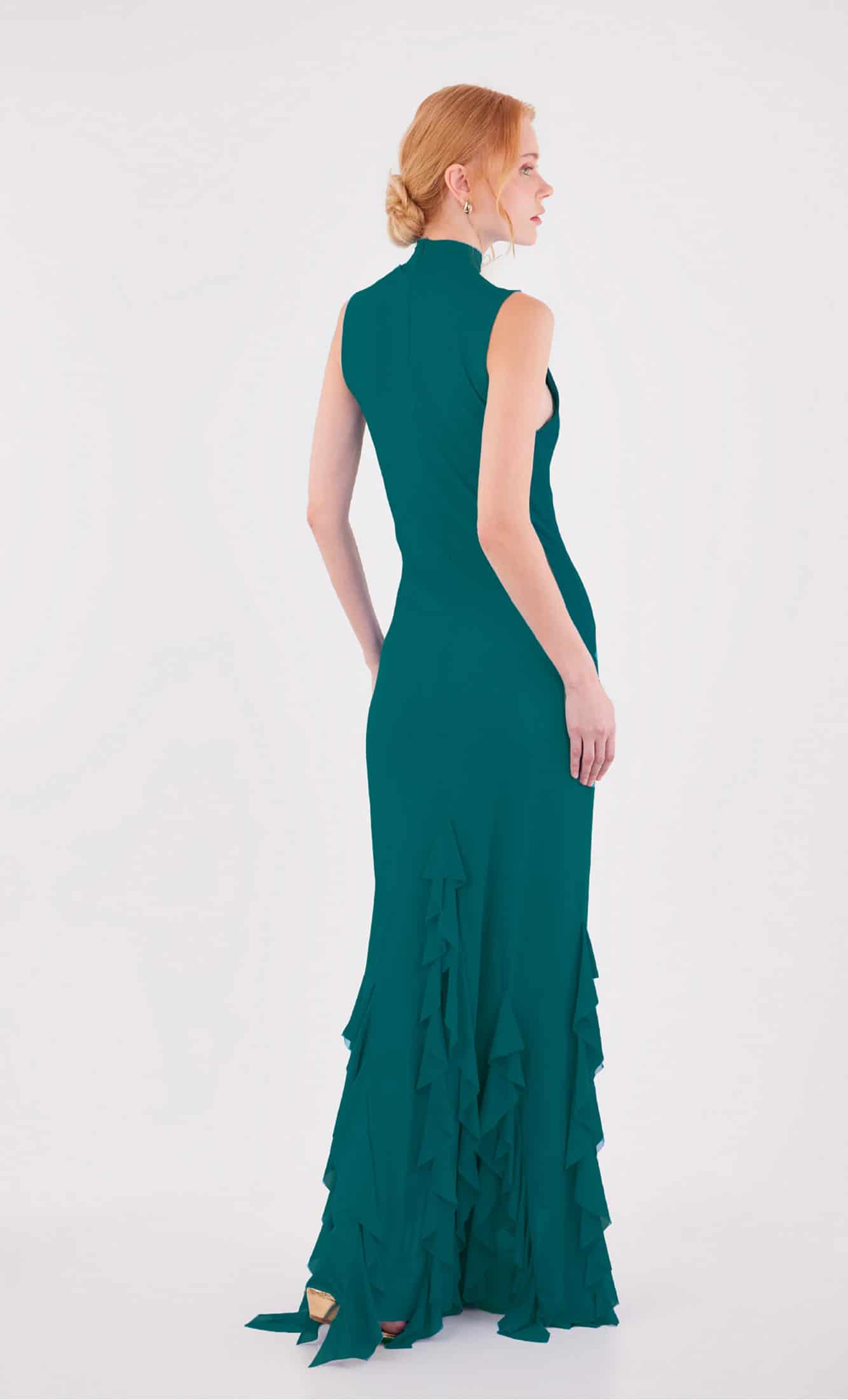 Vestido largo Aneta Teal - miniatura 3