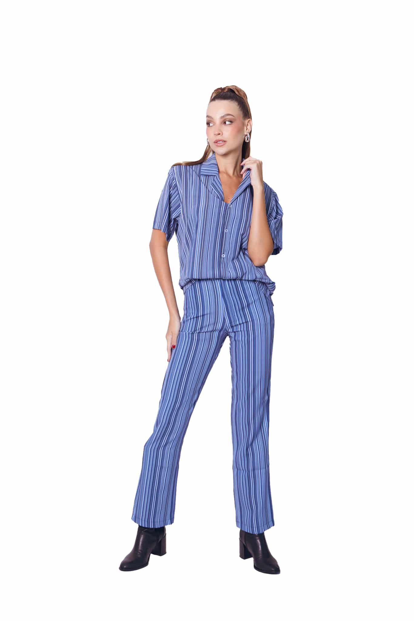 Camp Shirt in Blue Stripes - miniatura 5