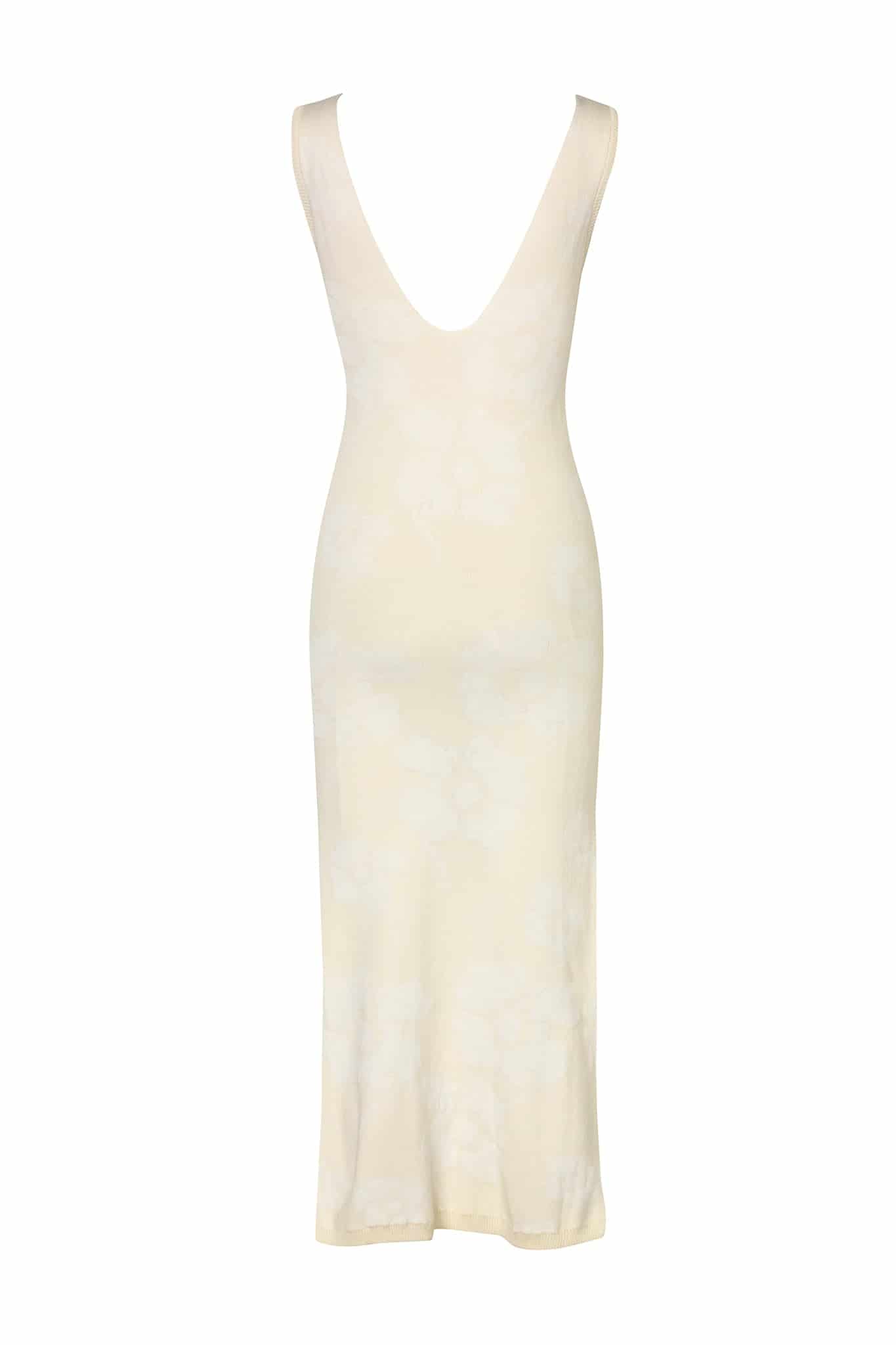 Isa Knit Cotton Jacquard Midi Dress / Ivory Maxi white Flowers - miniatura 3