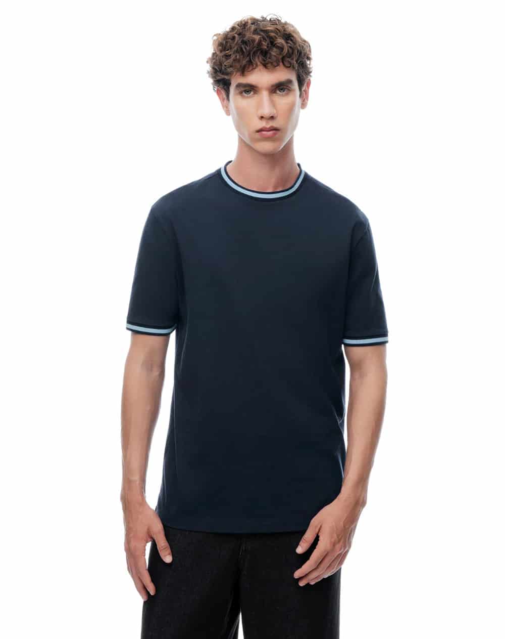 Camiseta regular manga corta azul hombre - miniatura 4
