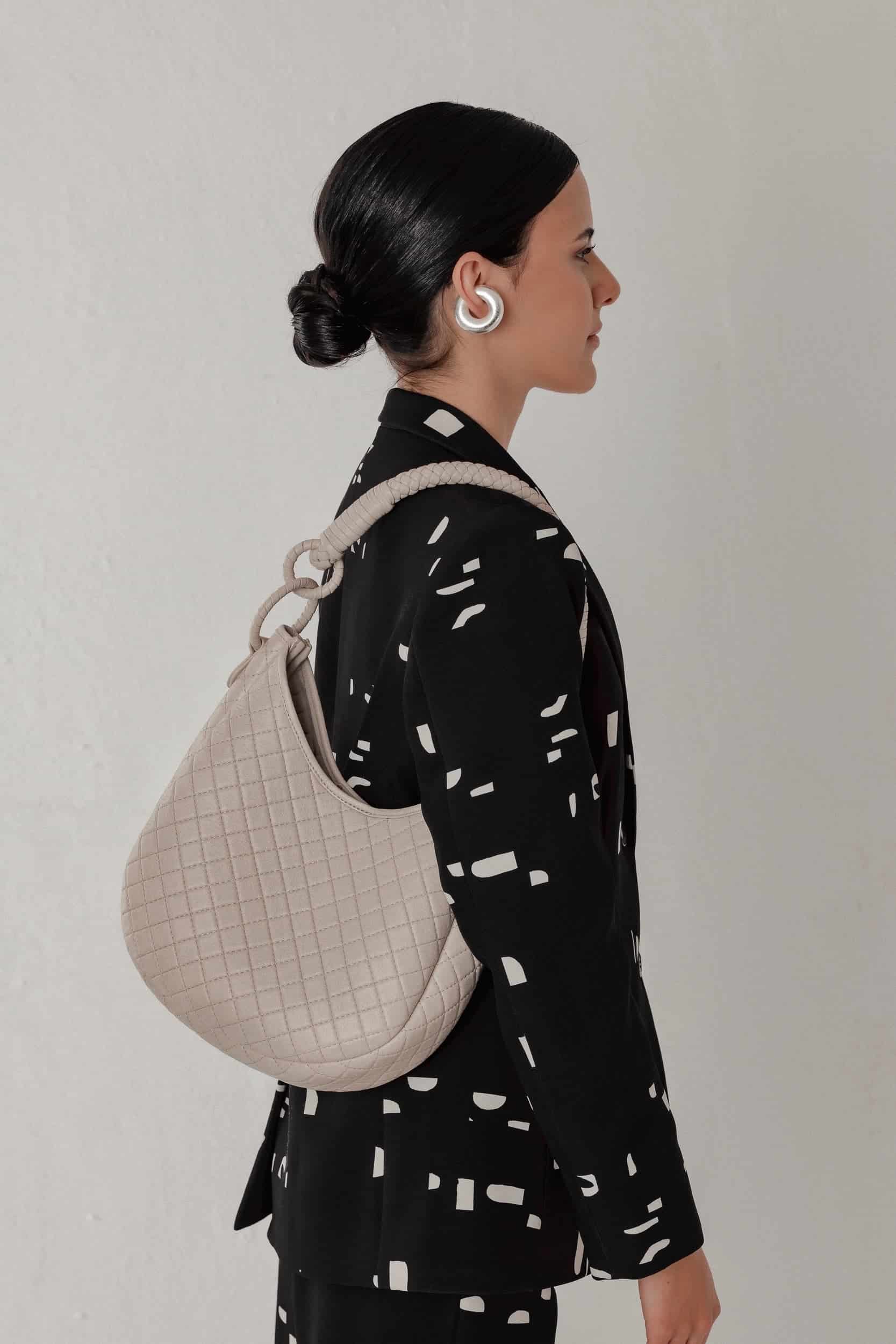 Saddle Shoulder Bag, Beige - miniatura 10