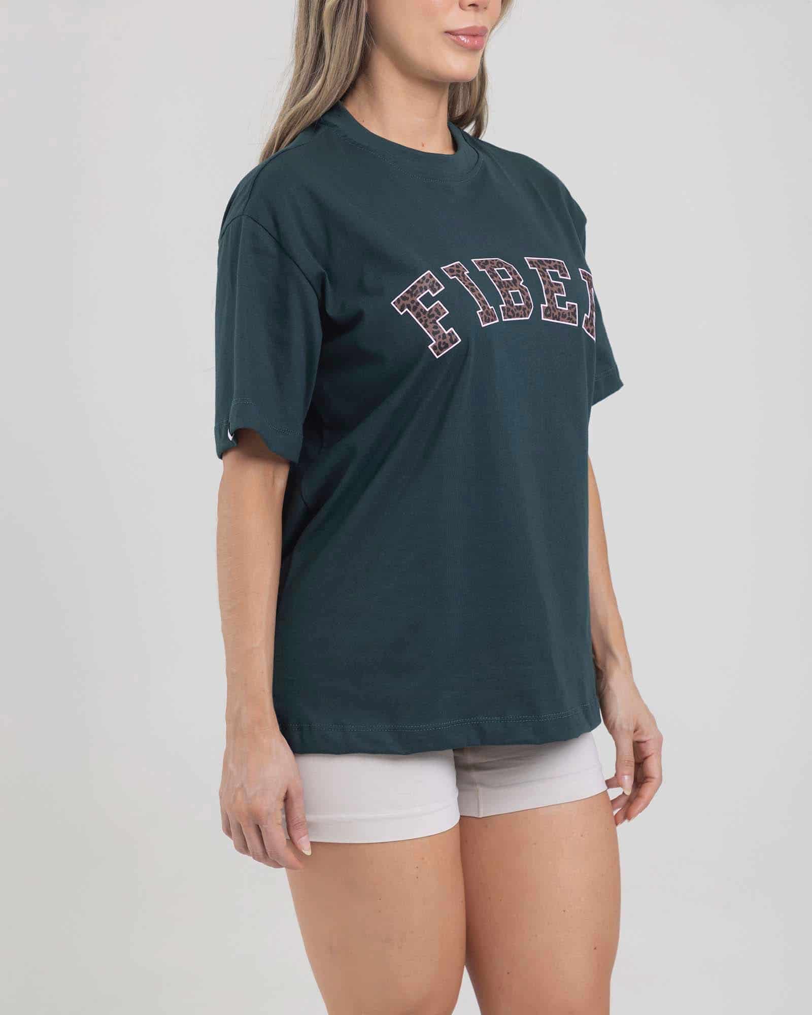 Camiseta oversize tropi vibes verde esmeralda FIBER - miniatura 3