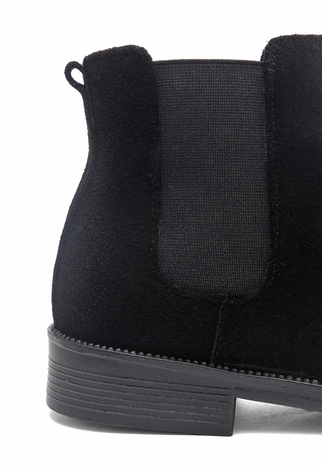 Botines chelsea negros en gamuza. - miniatura 6
