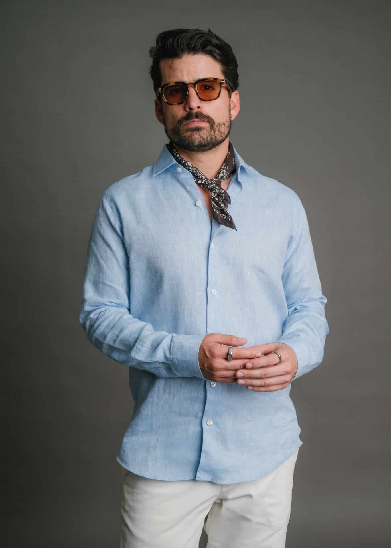 Camisa Provenza Azul Clara - miniatura 2