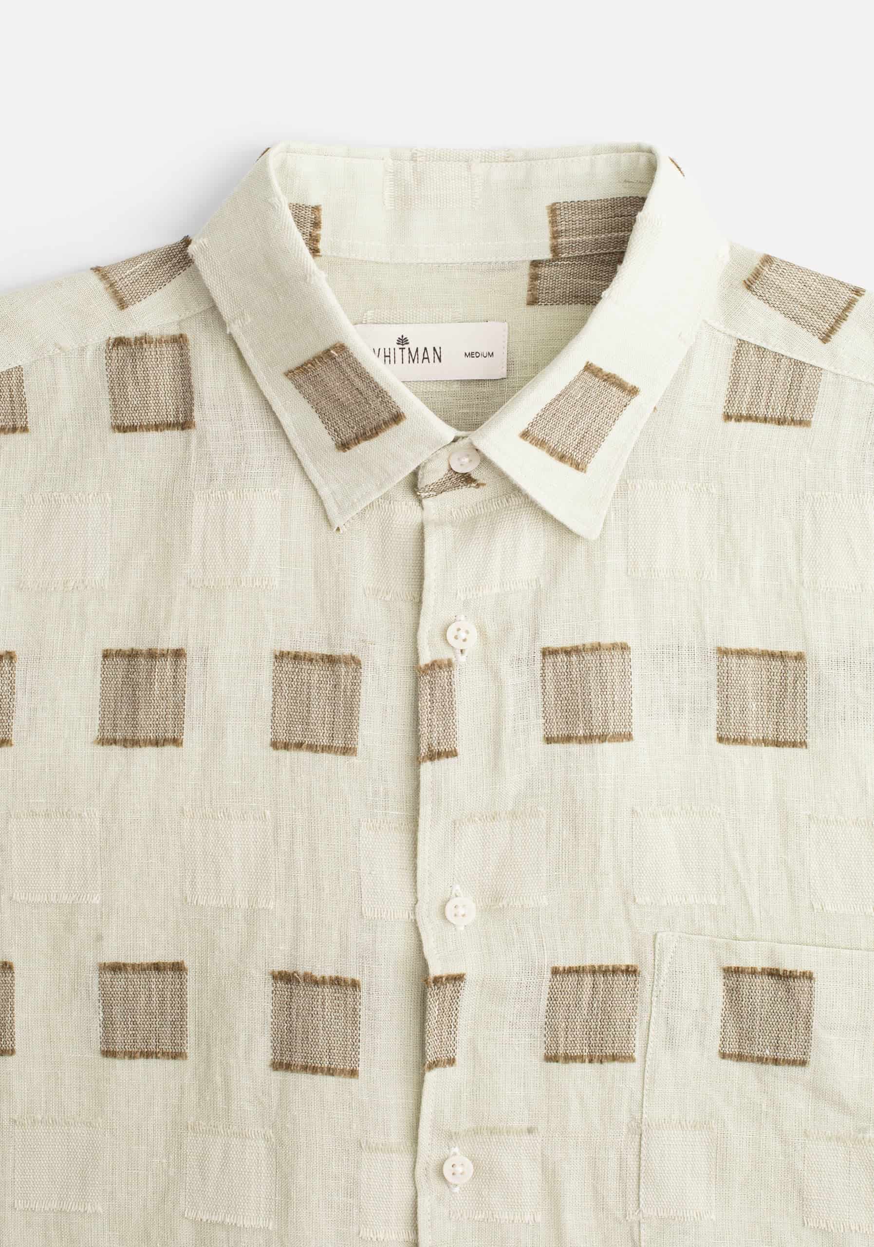 Camisa Lino Harlem Bordado Verde Claro - miniatura 5