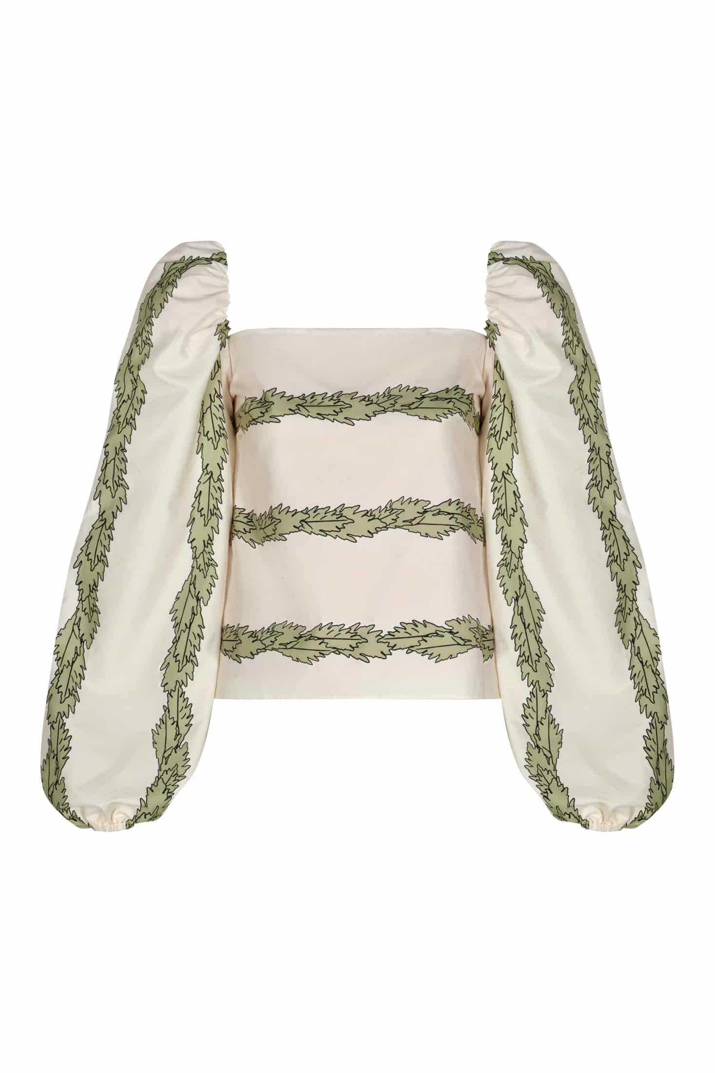 Celia Cotton Blouse / Ivory Striped Helechos - miniatura 5