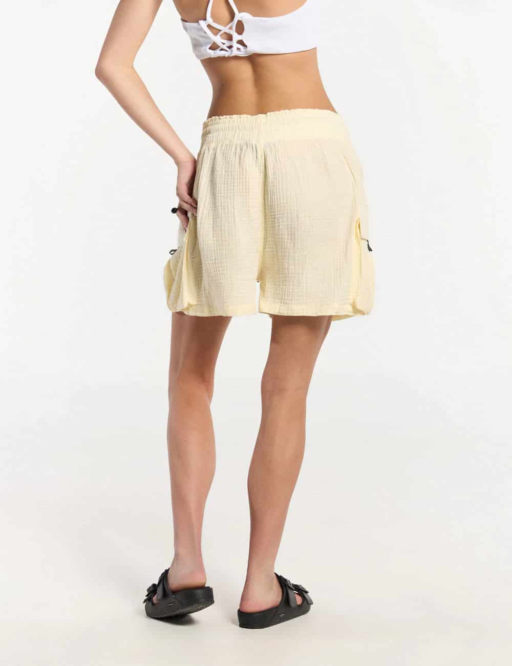Short Cargo Sun amarillo pastel Mujer - miniatura 3