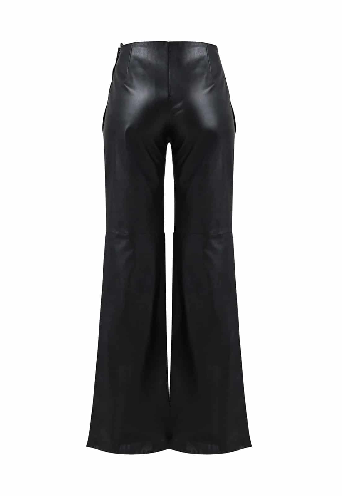 SEMI-FLARE LEATHER TROUSERS - miniatura 3