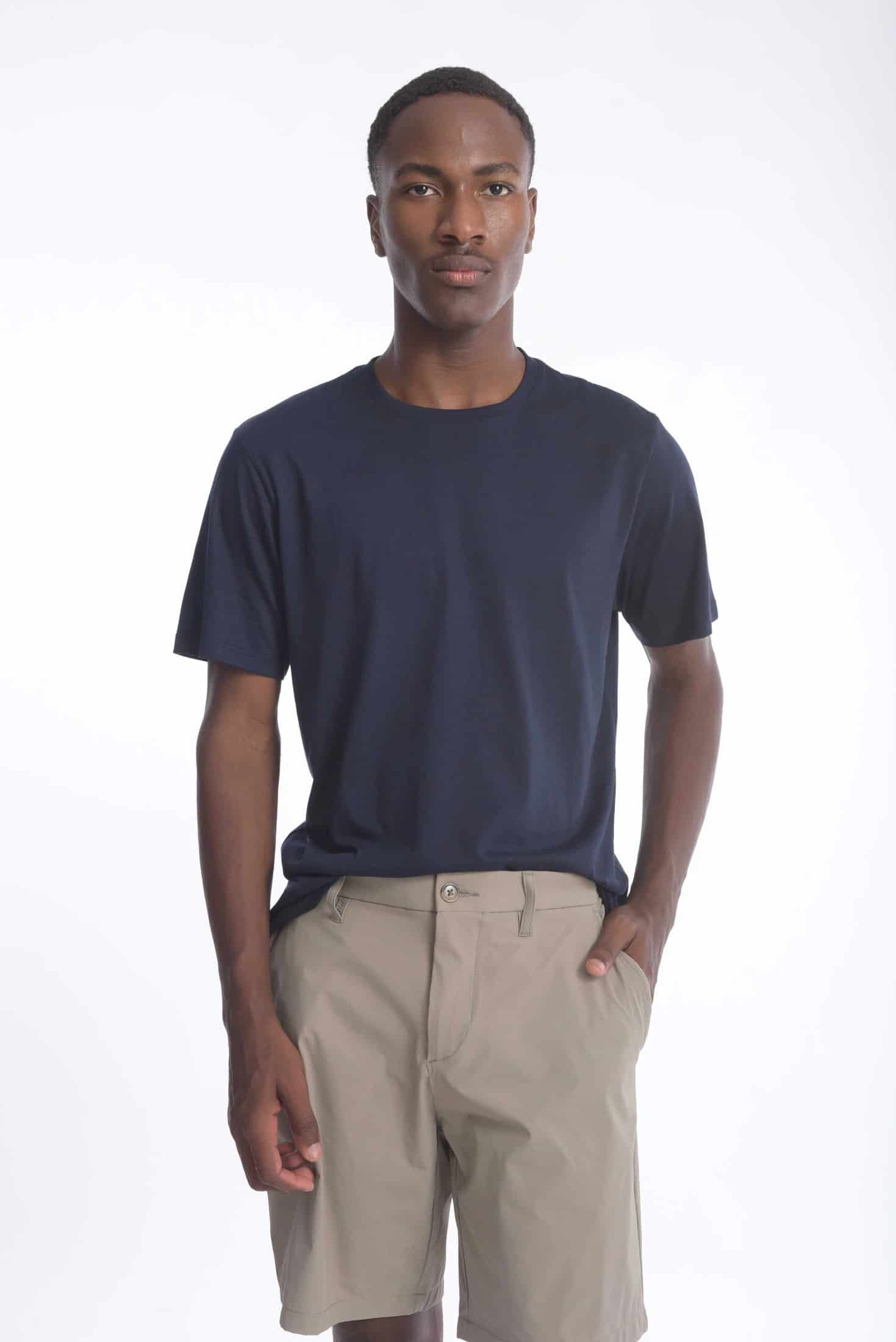 T-shirt Slim Fit 100% Algodón Azul Navy - miniatura 1