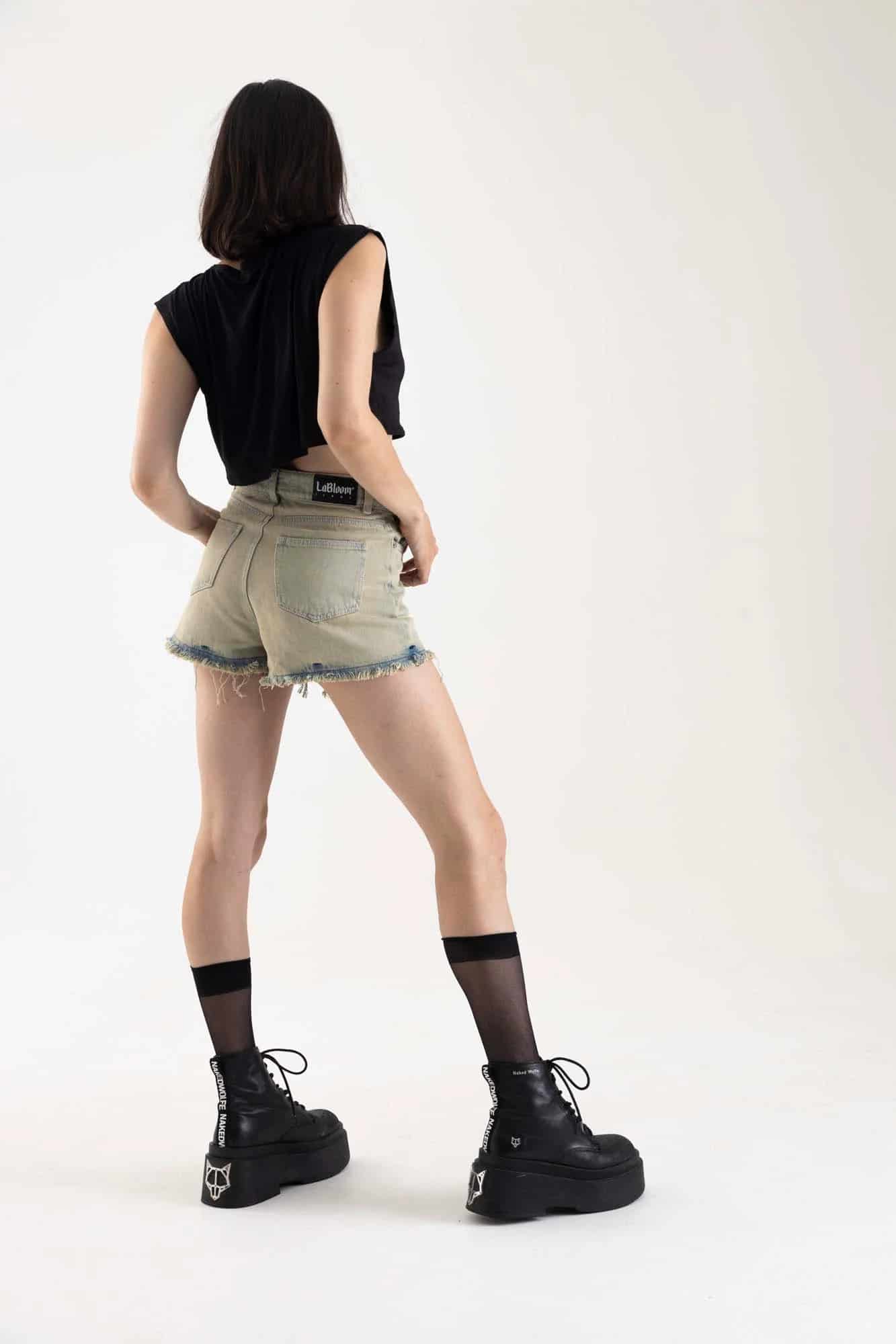 BLACK ACID DENIM SHORT - miniatura 28