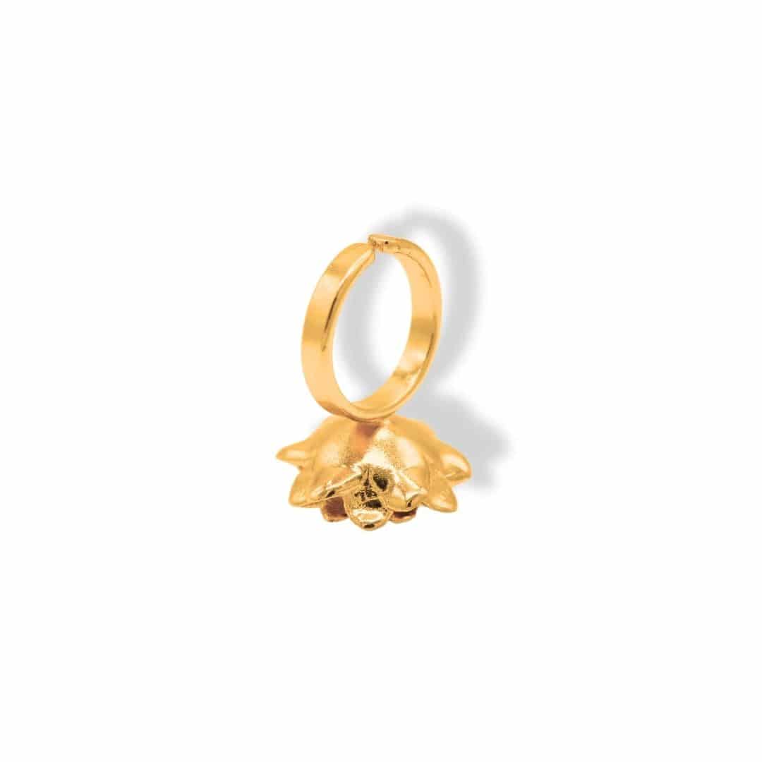 Anillo con flor de cactus grande - miniatura 5