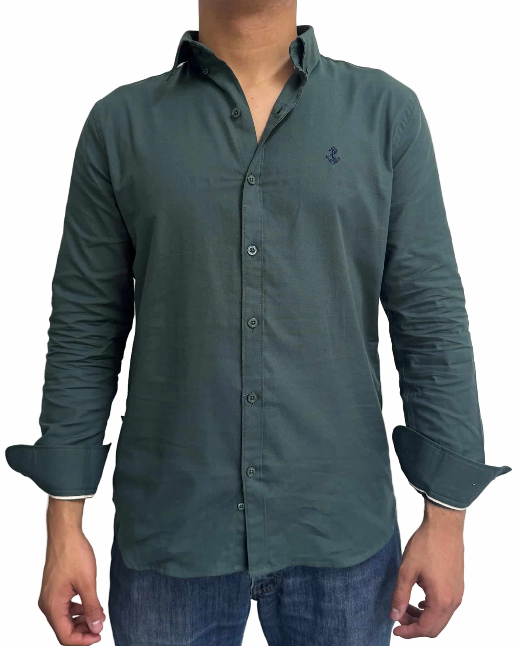Camisa Oxford Verde Oscuro - miniatura 3