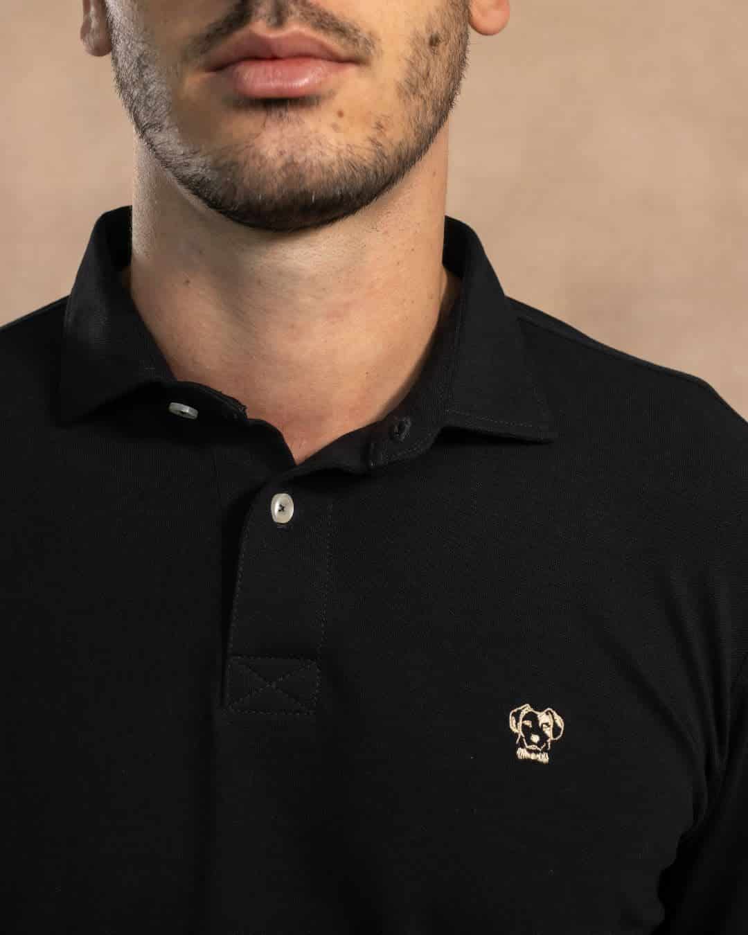 Polo Antimanchas Manga Larga Negro - miniatura 2