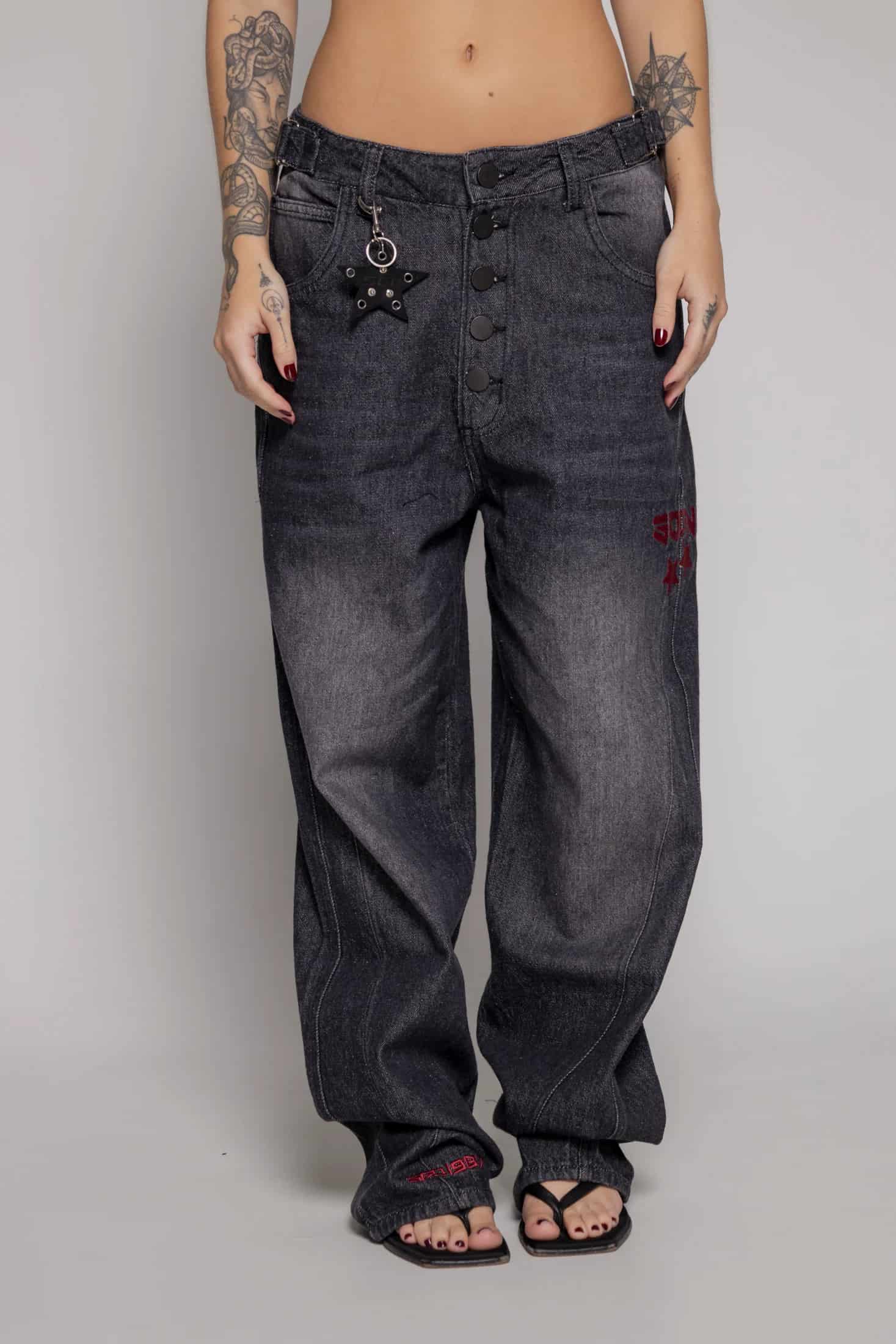 Baggy Remainder Dama Stone-Negro - miniatura 11