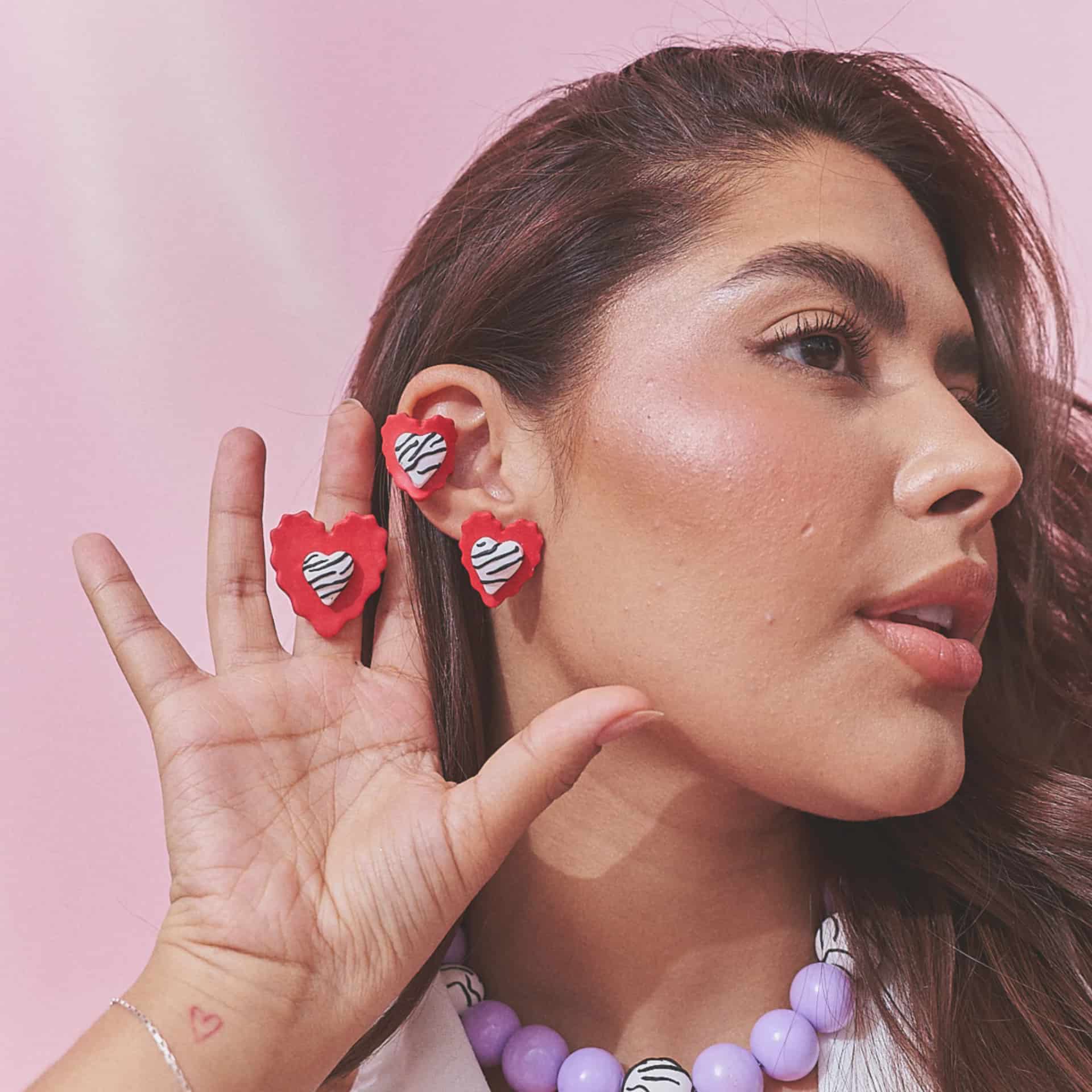 Aretes Corazón Rayado Mix Mini - miniatura 7