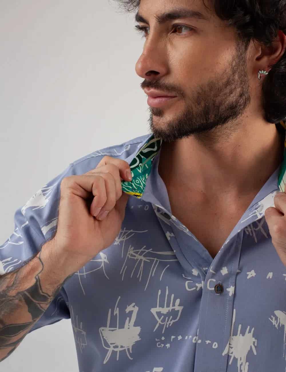 Camisa Regular Fit Le Panto Azul claro Hombre - miniatura 11