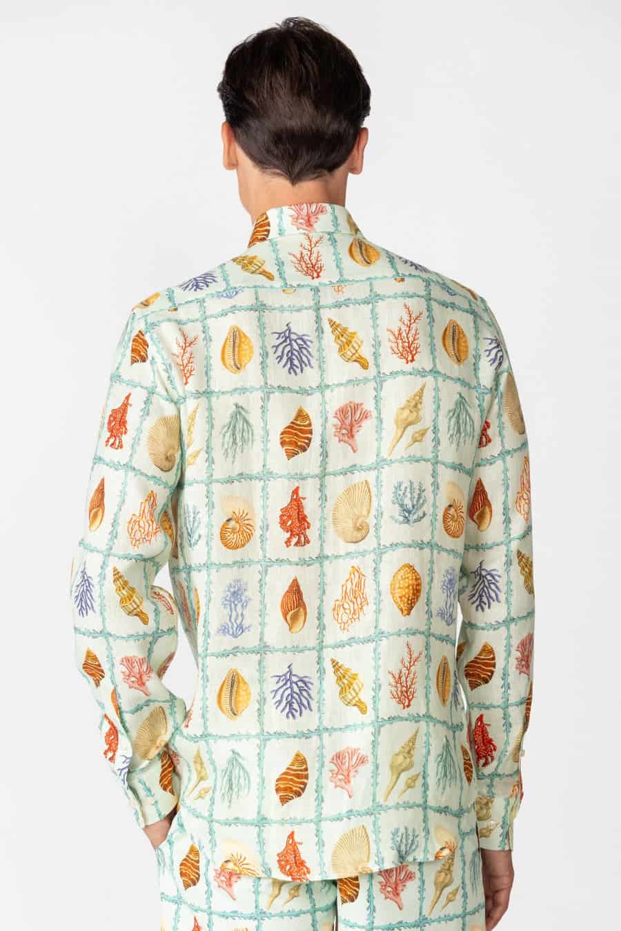 Men's linen shirt sky blue tambor - miniatura 4
