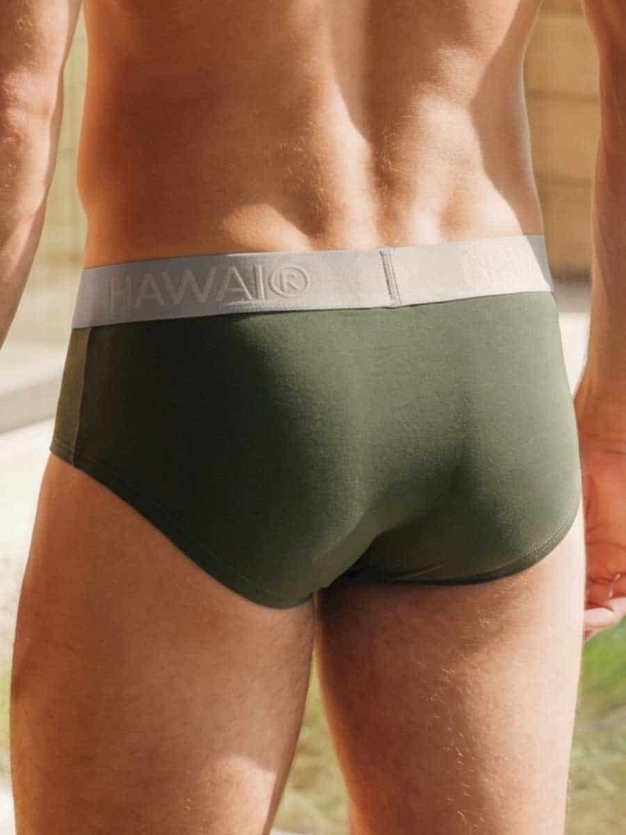 Hip Brief Para Hombre en Algodón Color Verde Militar - miniatura 2