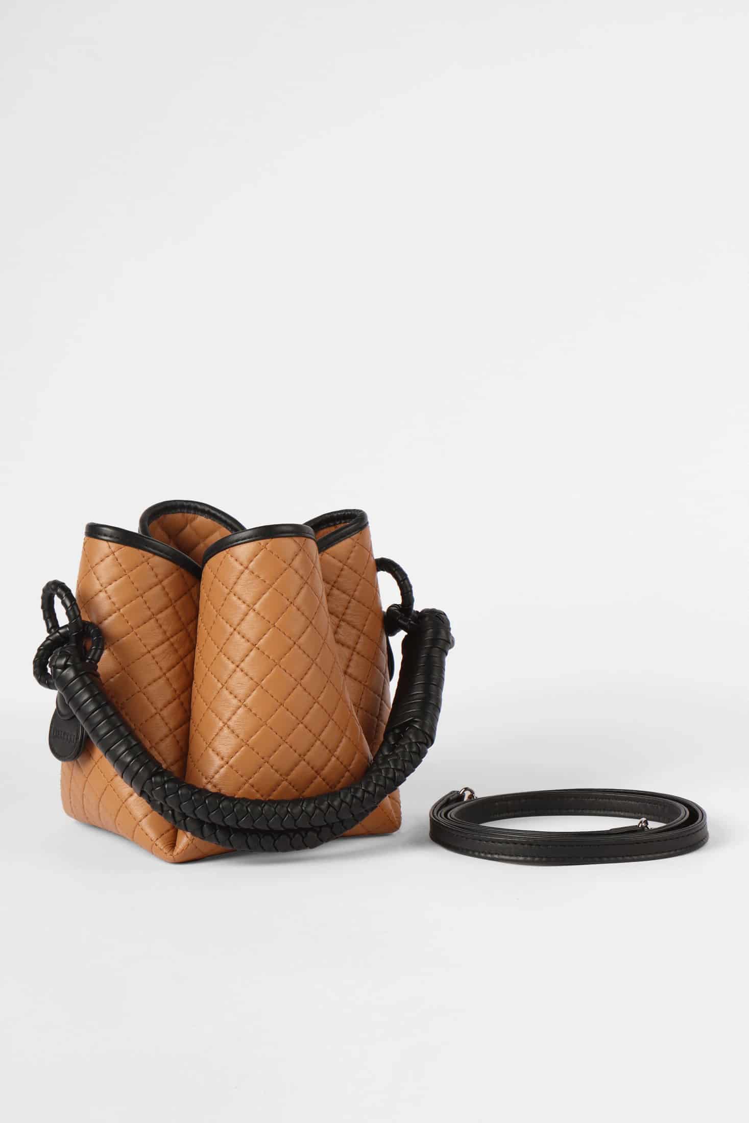 Tulip Mini Bucket Bag, Honey & Black - miniatura 6