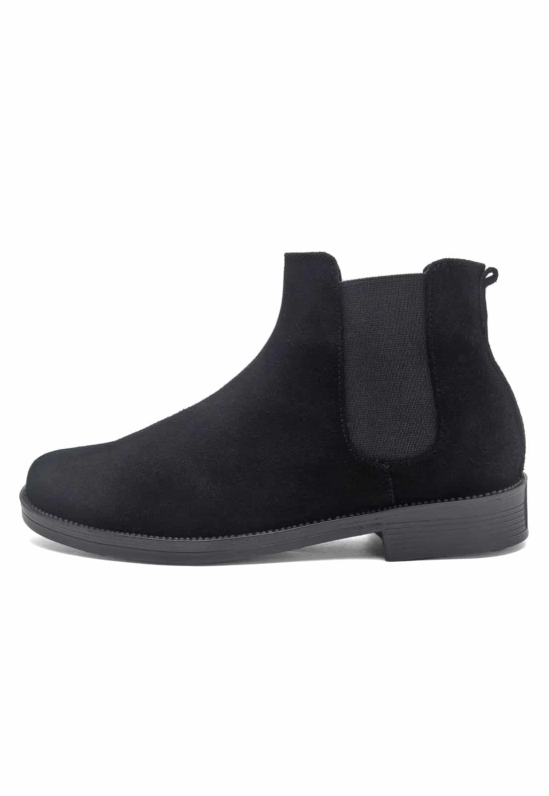 Botines chelsea negros en gamuza. - miniatura 8