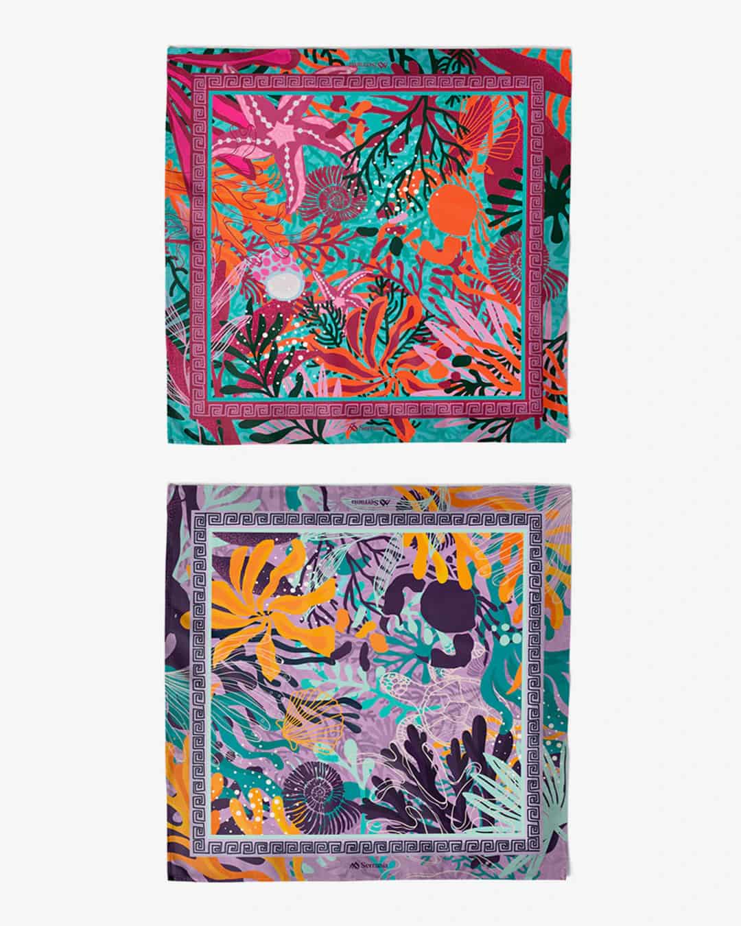 Pack de 2 Pañoletas Mediana (70x70cm) / Brisa marina + Origen coral - miniatura 1